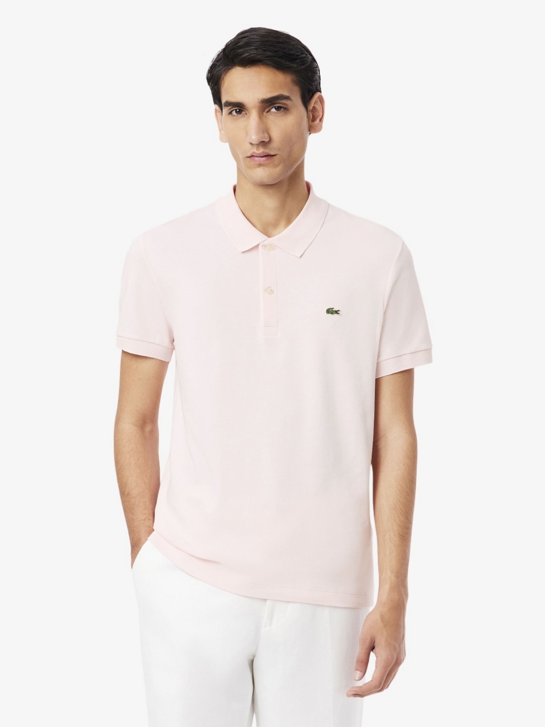 

Lacoste Men Solid Polo Collar Cotton T-shirt, Pink