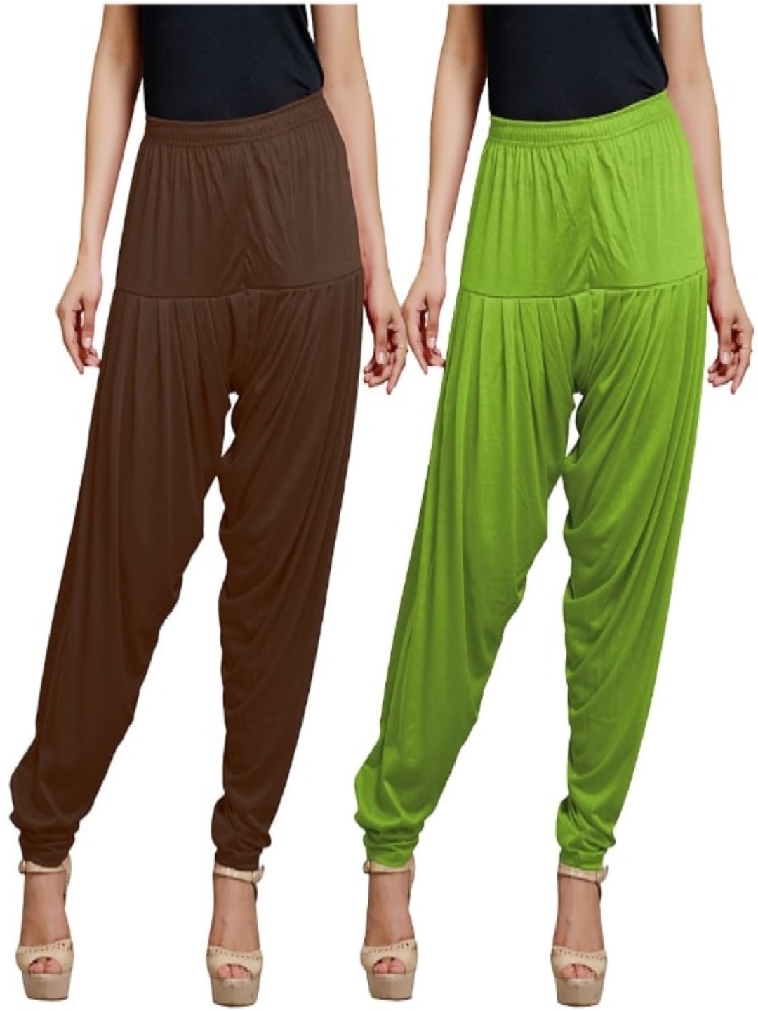 

AFRA GARMENTS Women Pack Of 2 Loose-Fit Patiala, Green