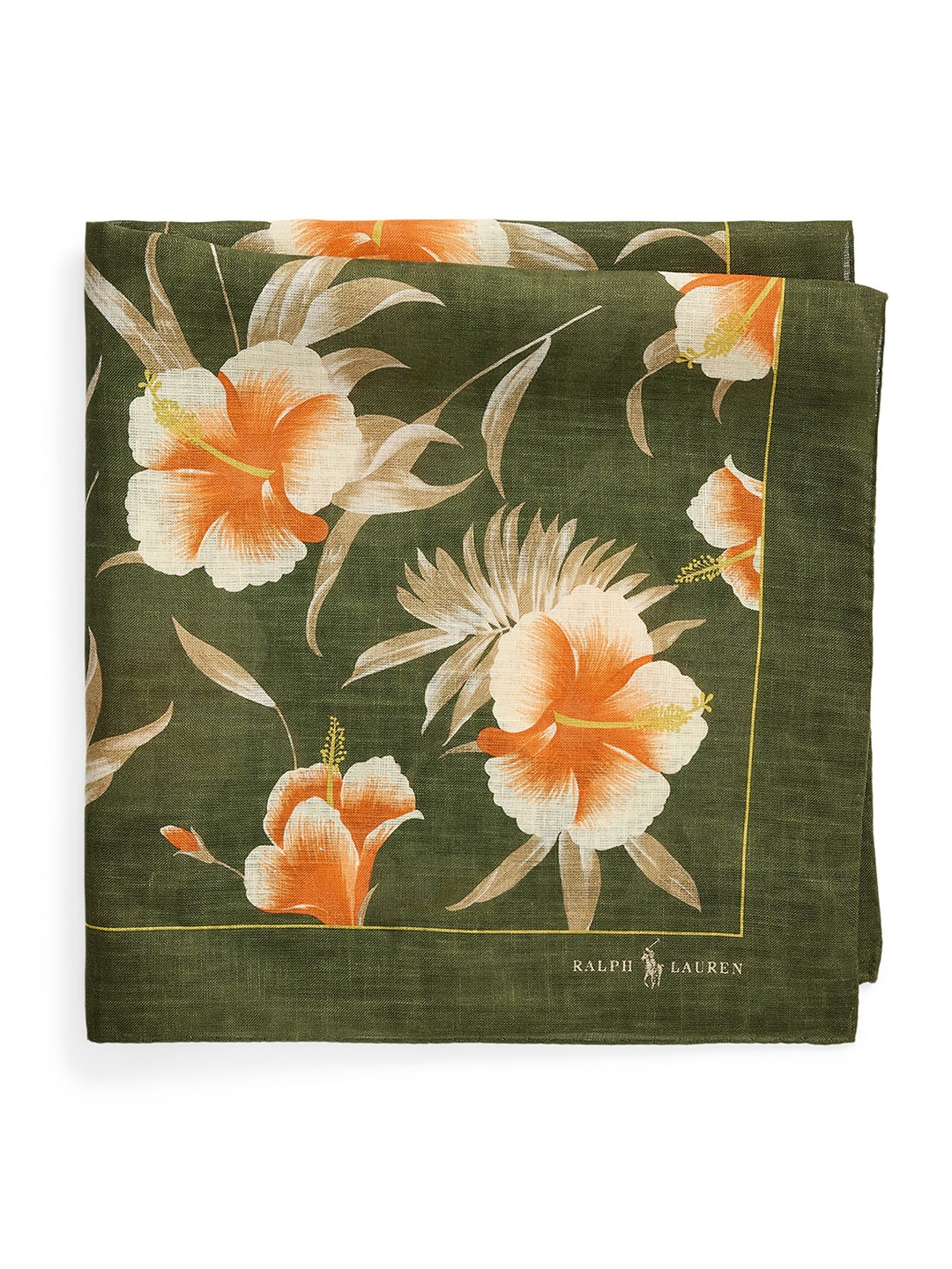 

Polo Ralph Lauren Men Green Floral-Print Linen Bandanna Cap