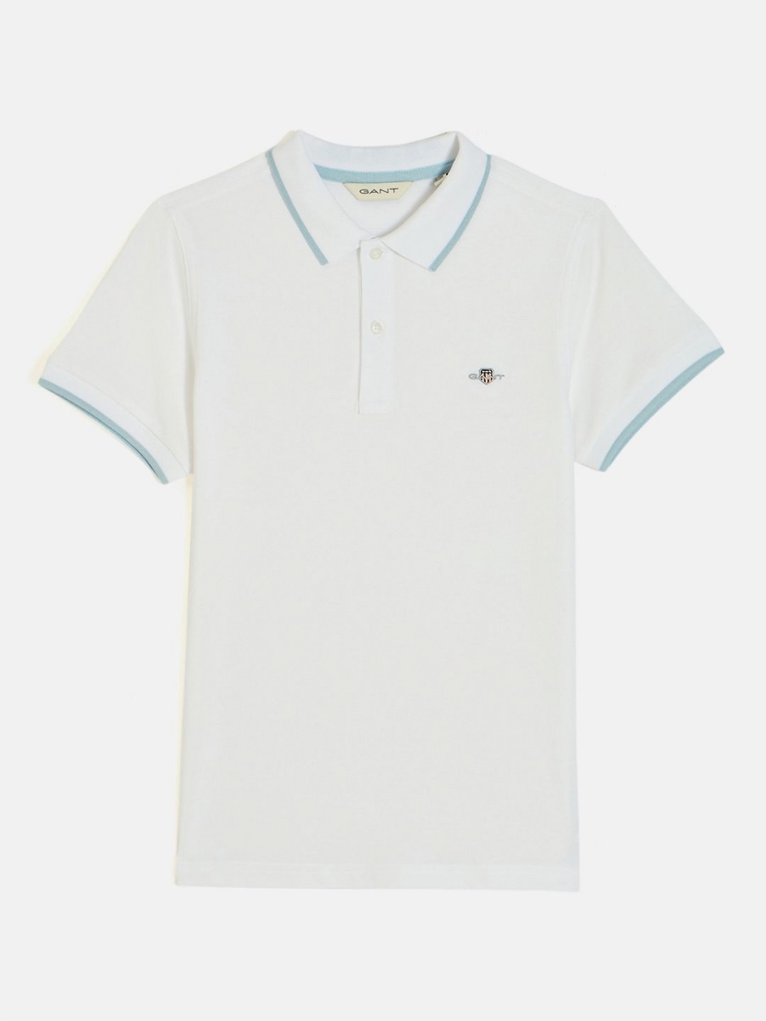 

GANT Boys Polo Collar Pure Cotton Raw Edge T-shirt, White