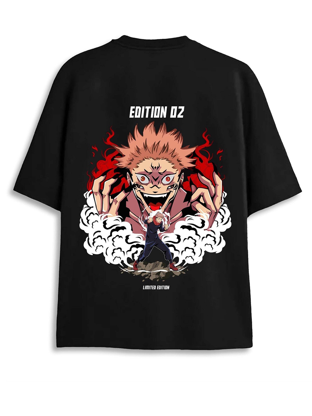 

ZEN1 FASHION Men Abzorb Graphic Printed Round Neck Cotton Oversized T-shirt, Black