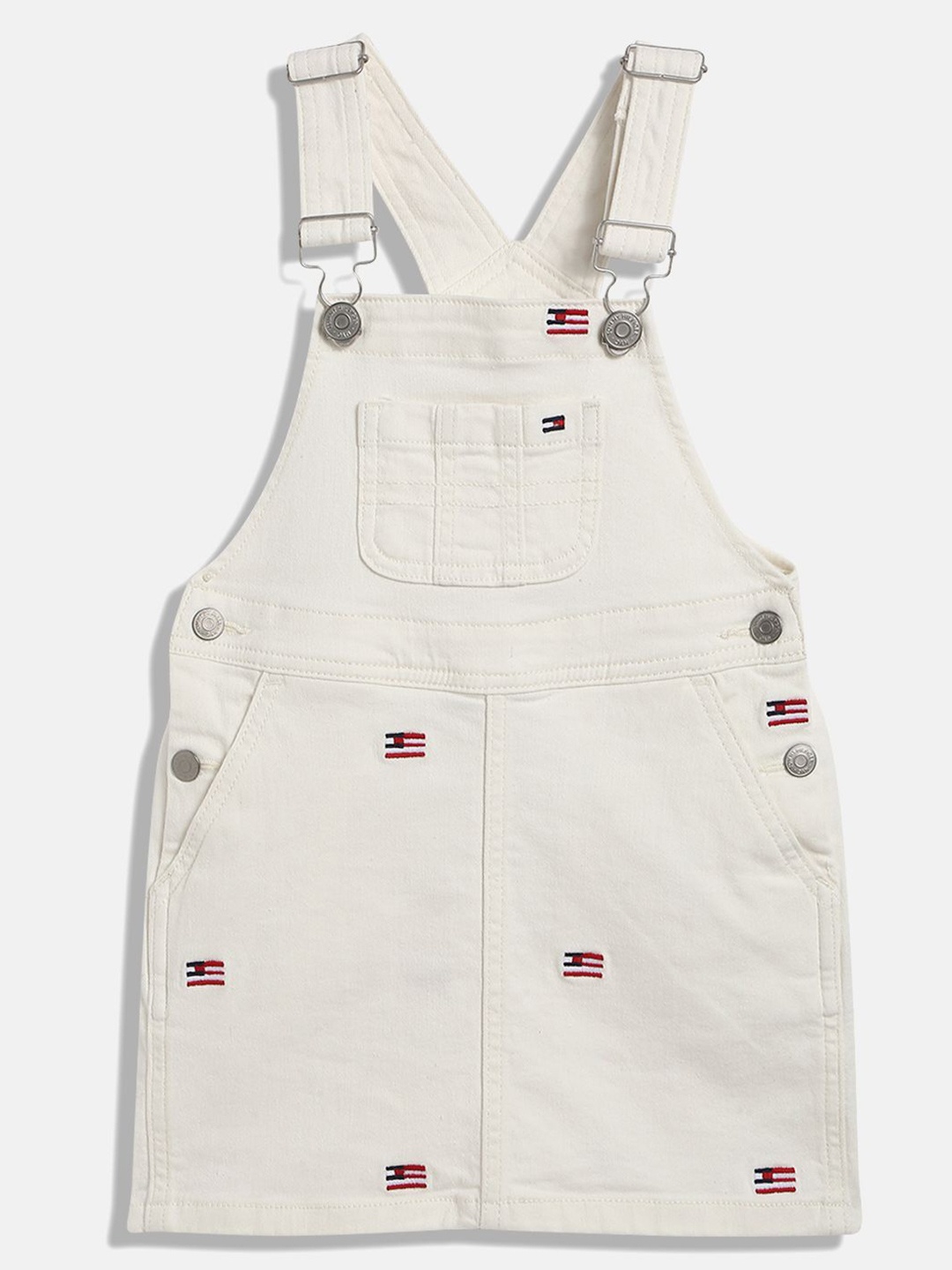 

Tommy Hilfiger Girl Shoulder Straps Sleeveless Pinafore Dress, Blue