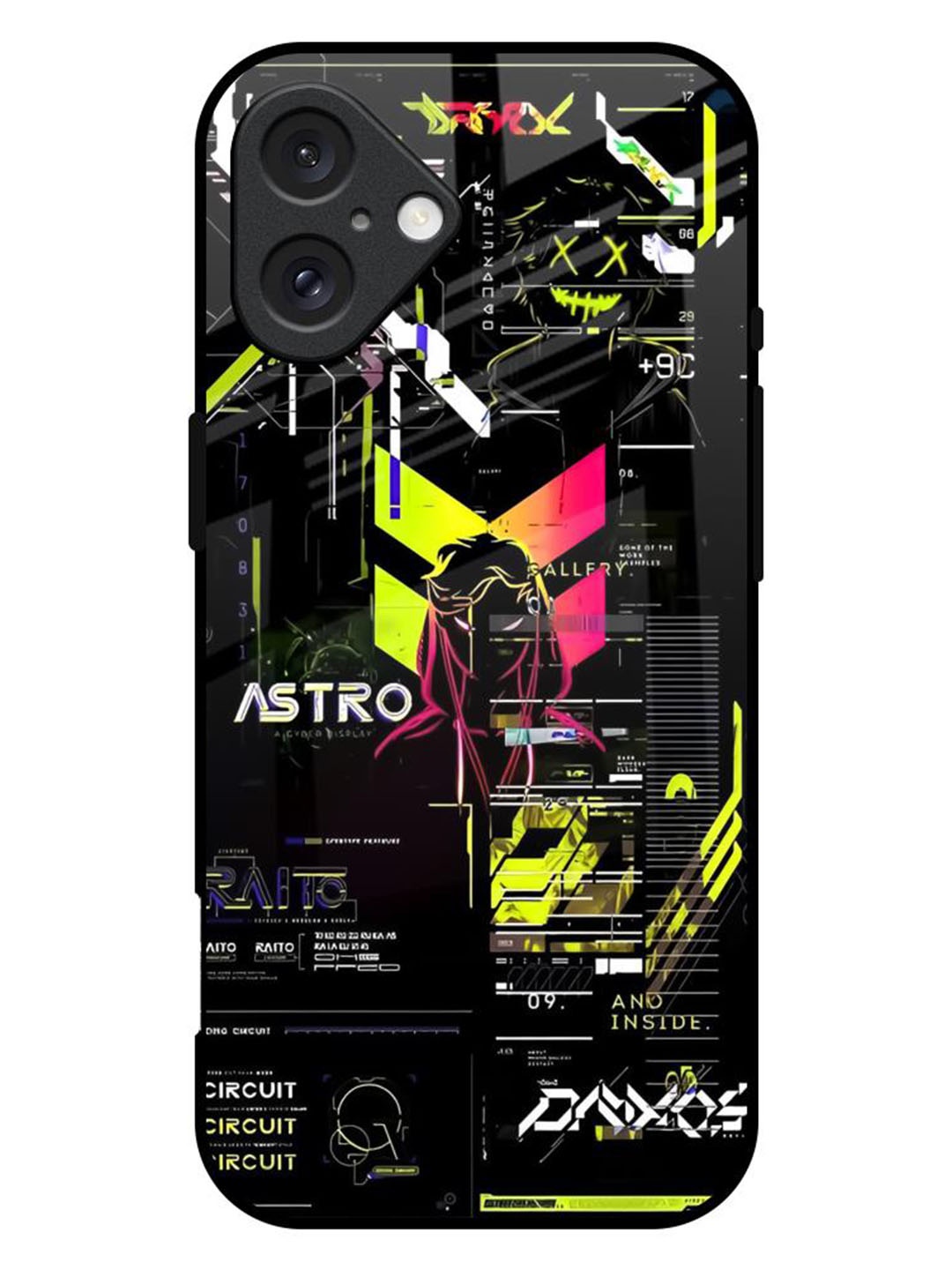 

QRIOH Astro Glitch Printed iPhone 16 Plus Back Case, Black