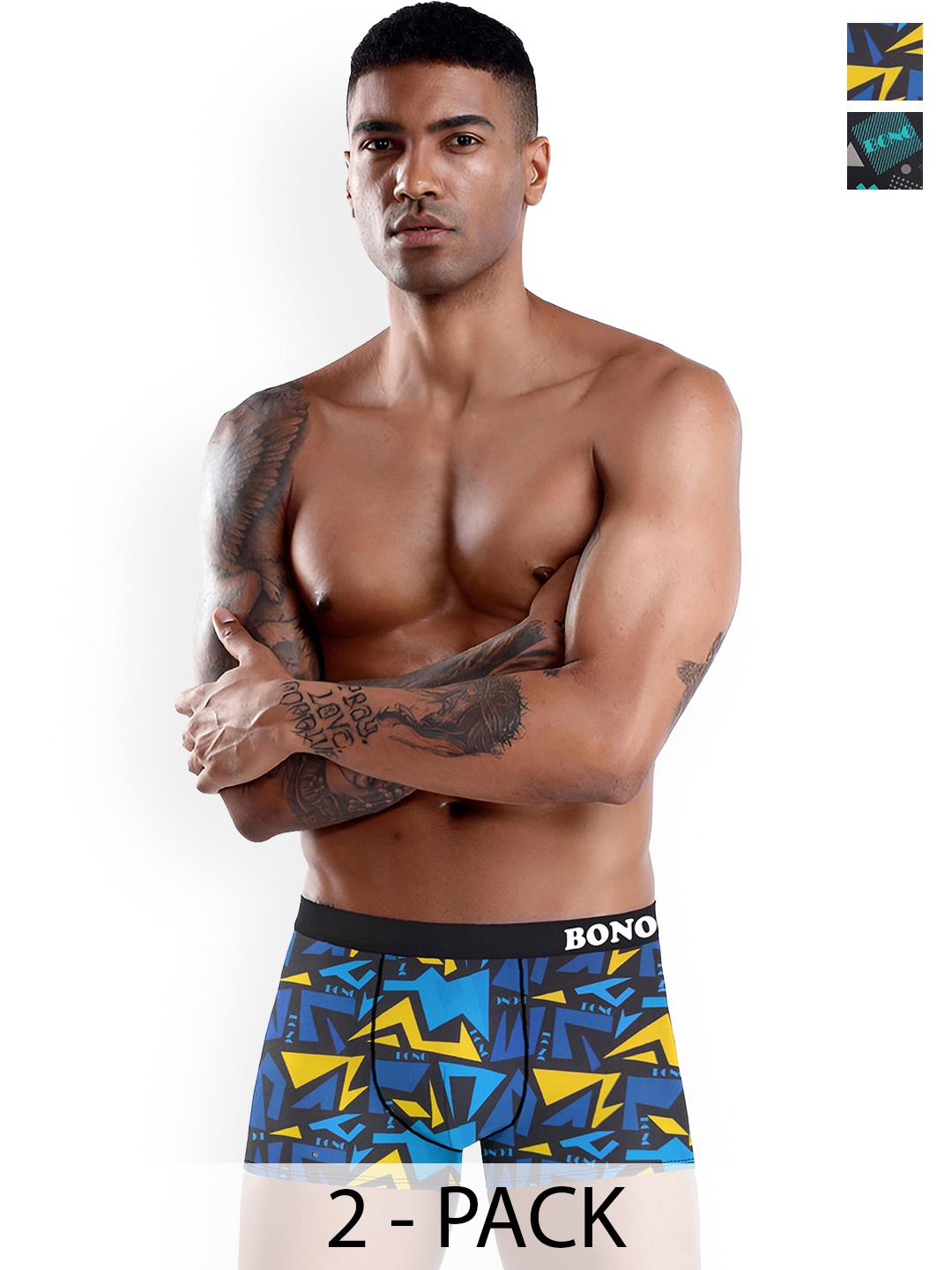 

DISPENSER Men Pack Of 2 Printed Trunks - C2-C3-M, Blue