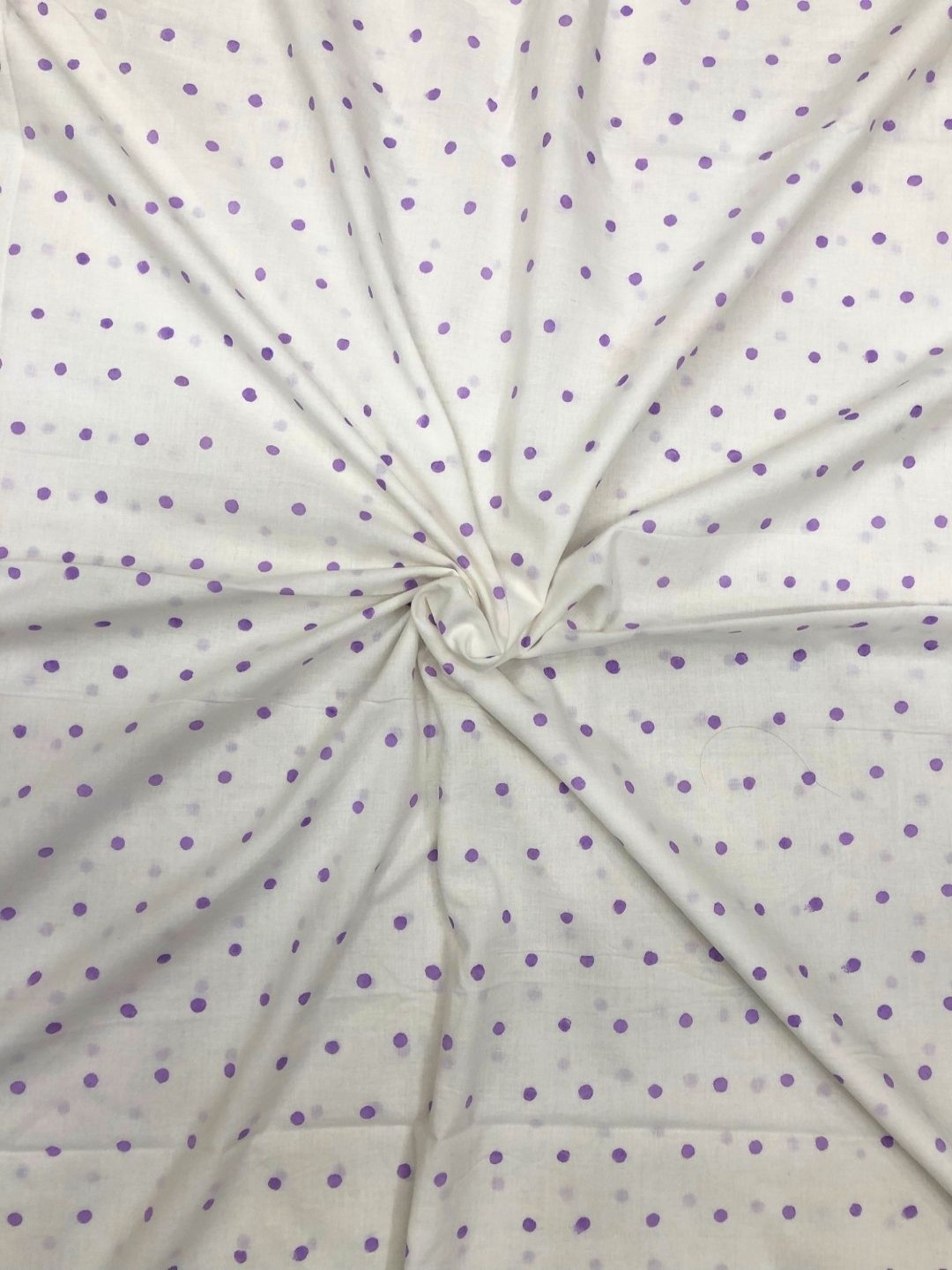 

PALASH Polka Dots Block Printed Pure Cotton Unstitched Kurta Material, White