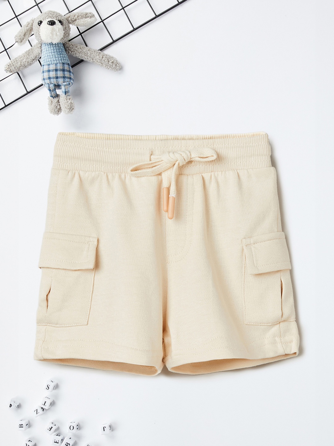 

max Boys Regular Fit Cargo Shorts, Beige
