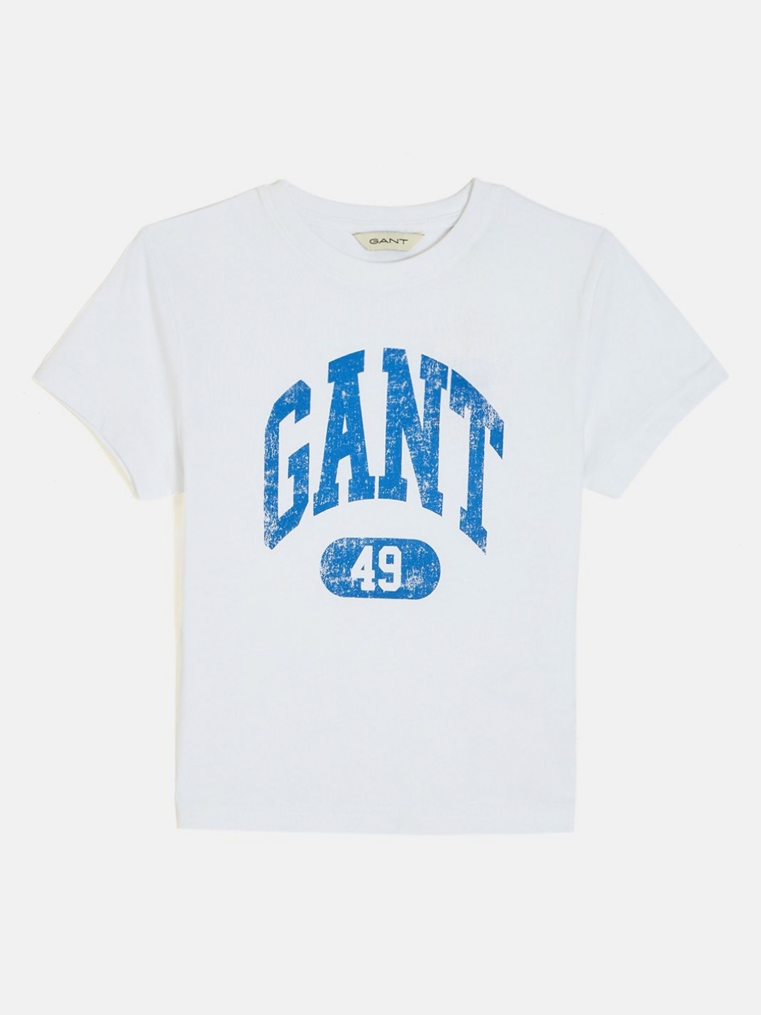 

GANT Boys Brand Logo Printed Pure Cotton Raw Edge T-shirt, White