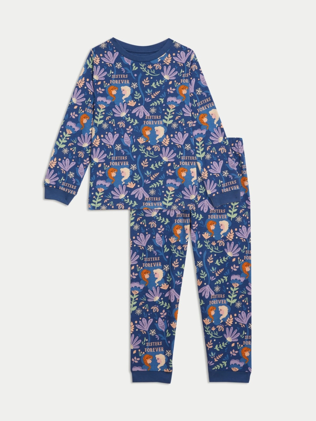 

Marks & Spencer Girls Printed Night suit, Navy blue