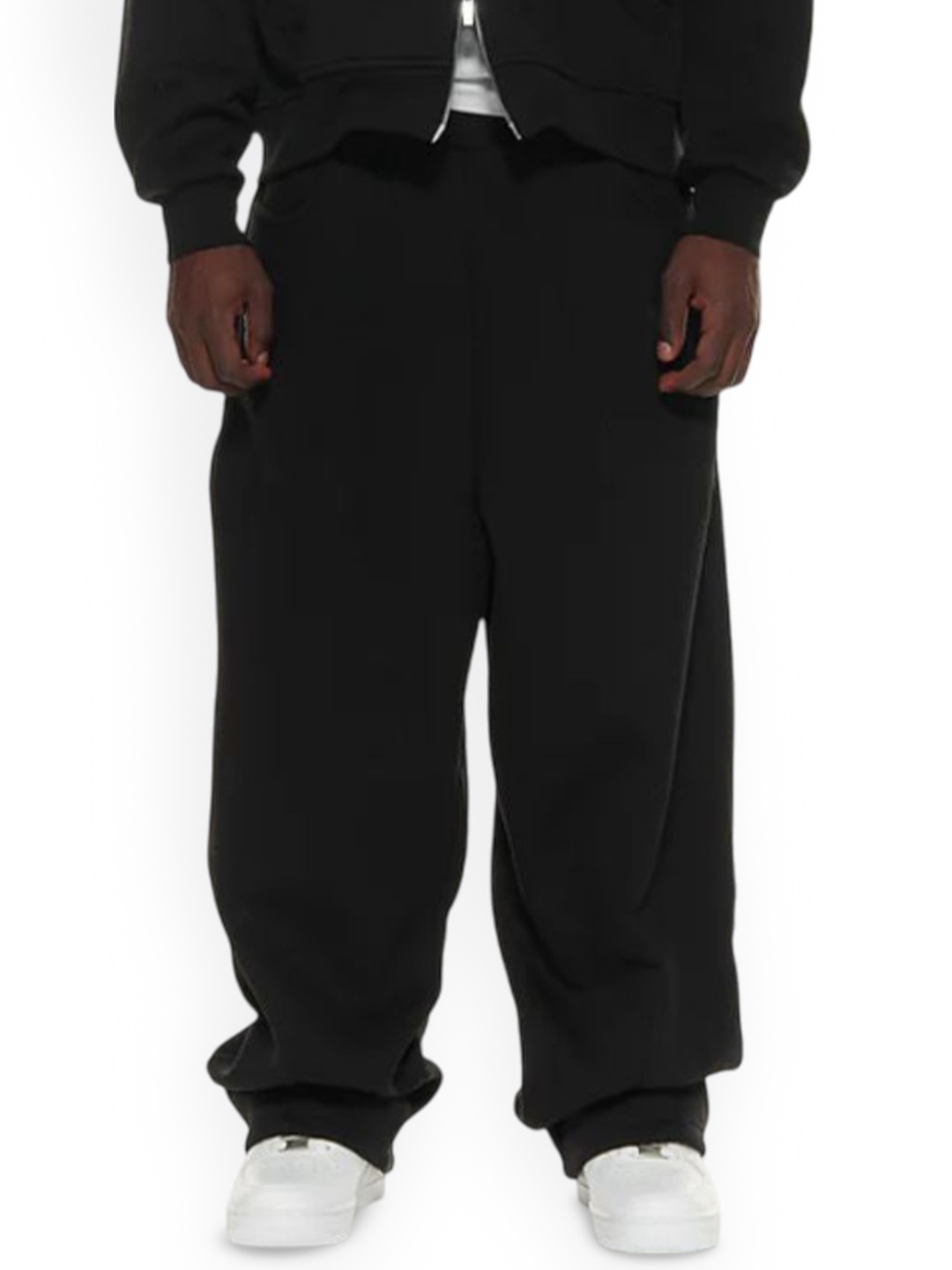 

EVERDION Men Mock Collar Neck Tracksuit, Black