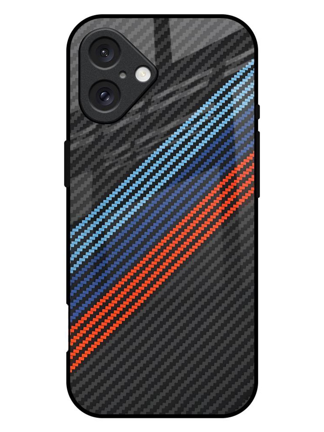 

QRIOH Carbon Inspired Printed iPhone 16 Plus Back Case, Black