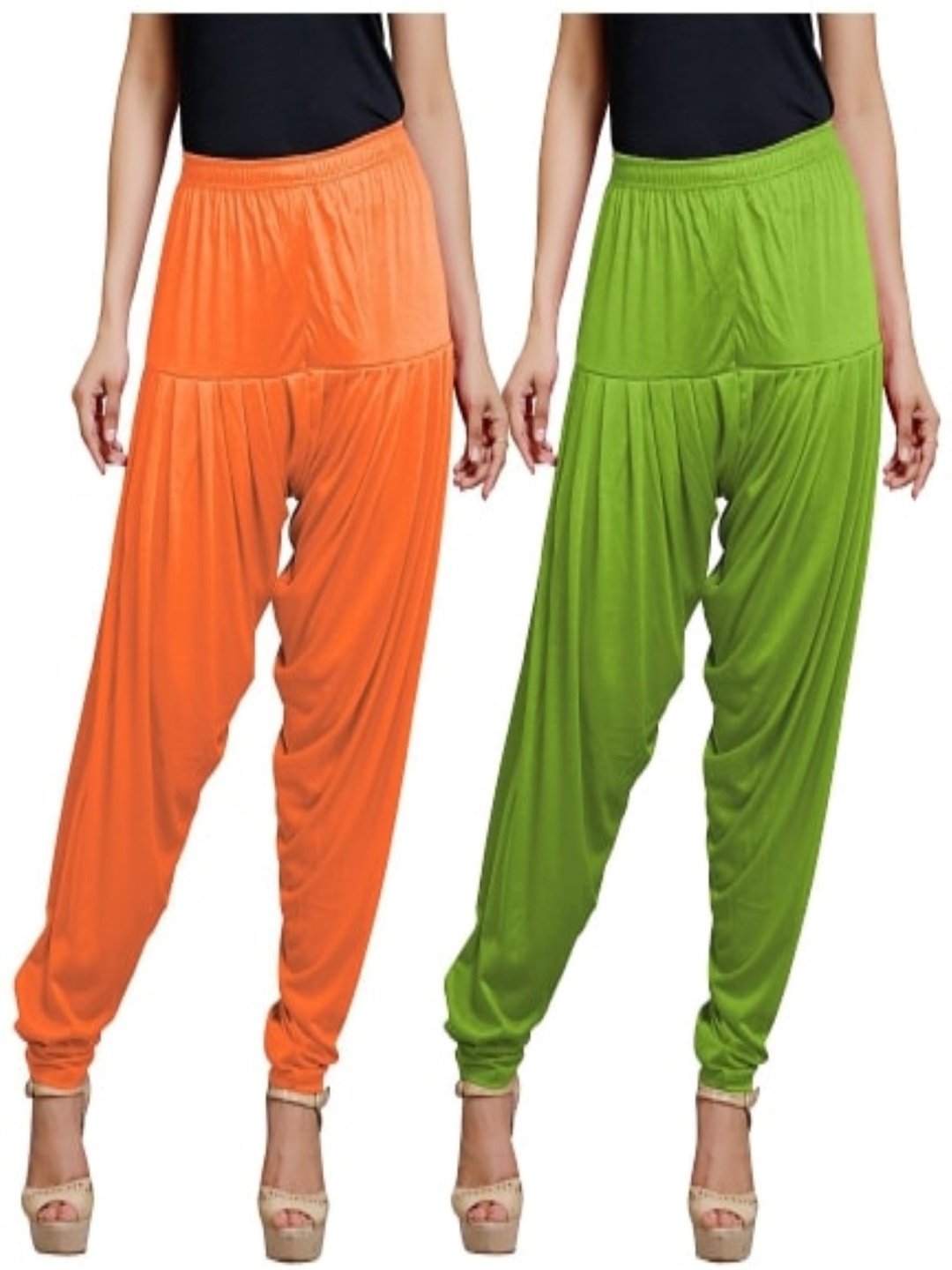 

AFRA GARMENTS Women Pack Of 2 Loose Fit Mid Rise Patiala, Orange