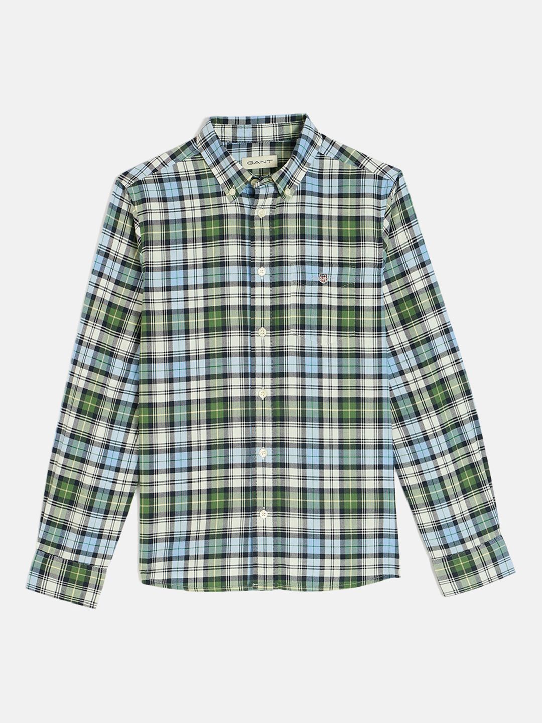 

GANT Boys Button-Down Collar Oxford Checked Cotton Casual Shirt, White