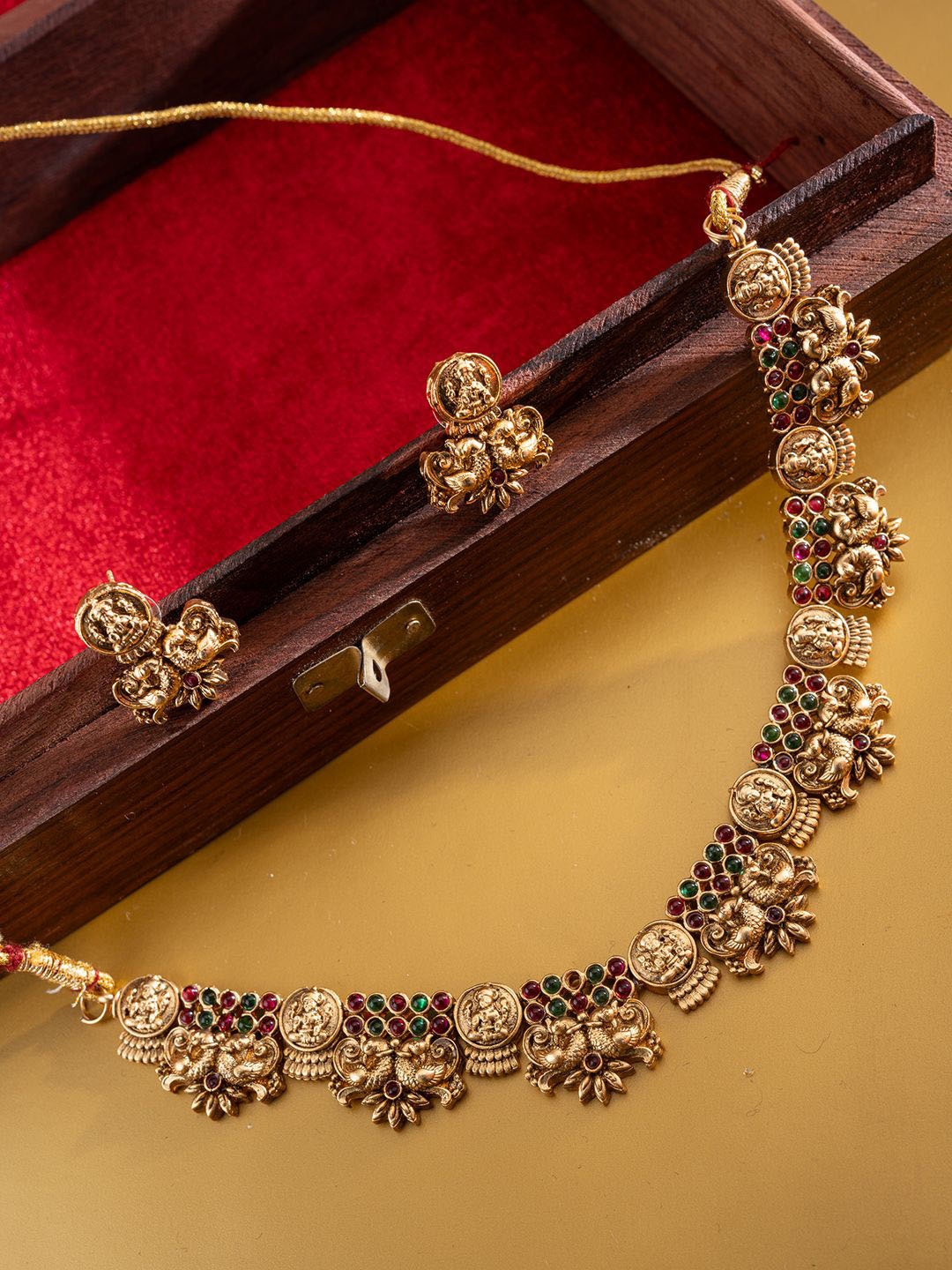 

PANASH Gold-Plated Stones-Studded Jewellery Set
