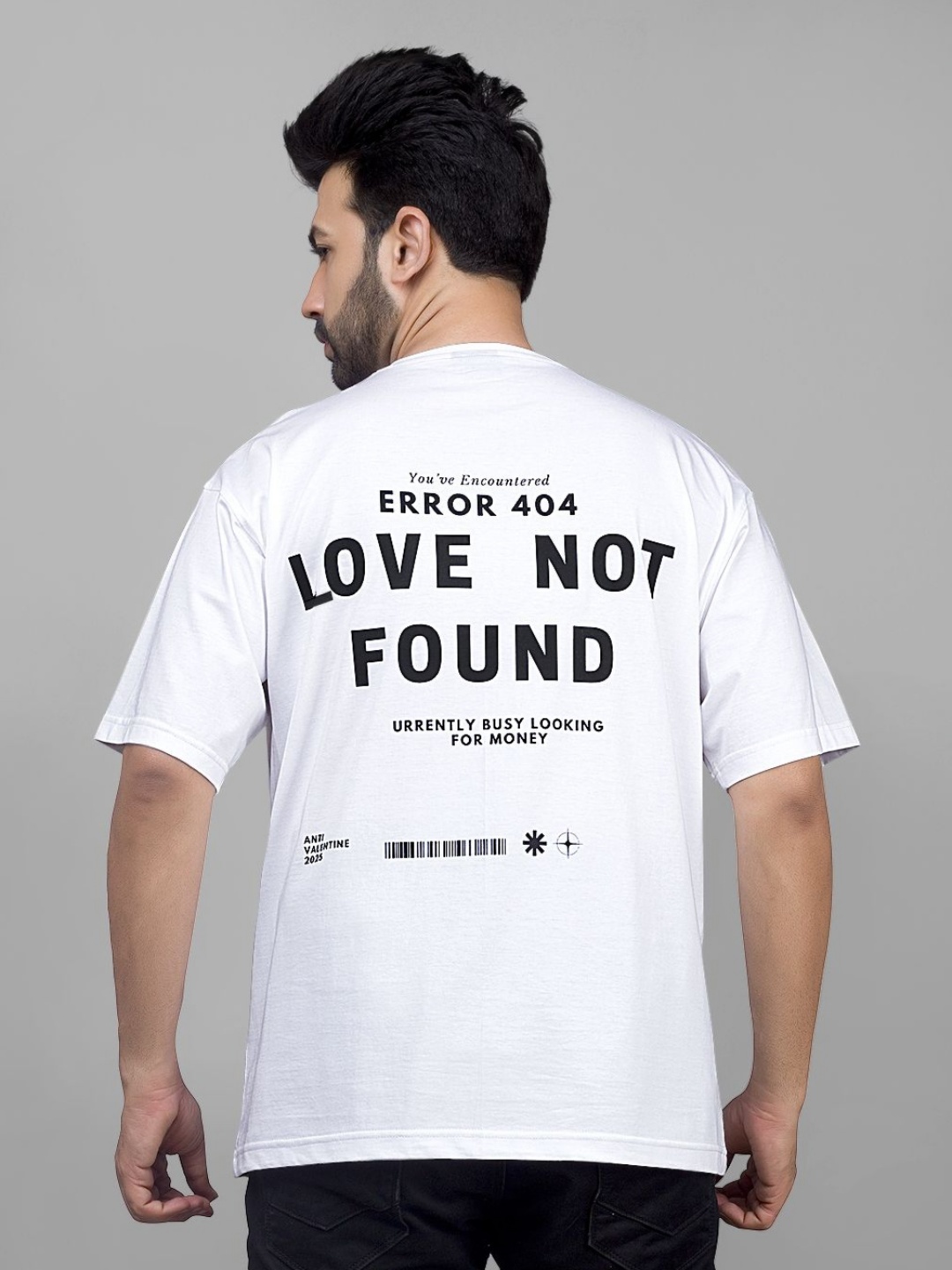 

EQL Men Bio Finish Typography Printed Round Neck Cotton Relaxed Fit T-shirt, White