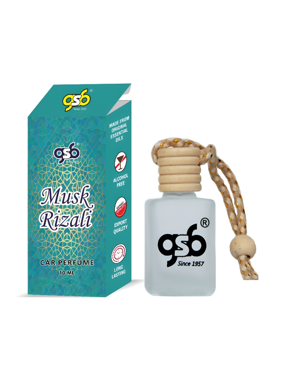 

GSB Musk Rizali Hanging Car Air Freshener, Transparent