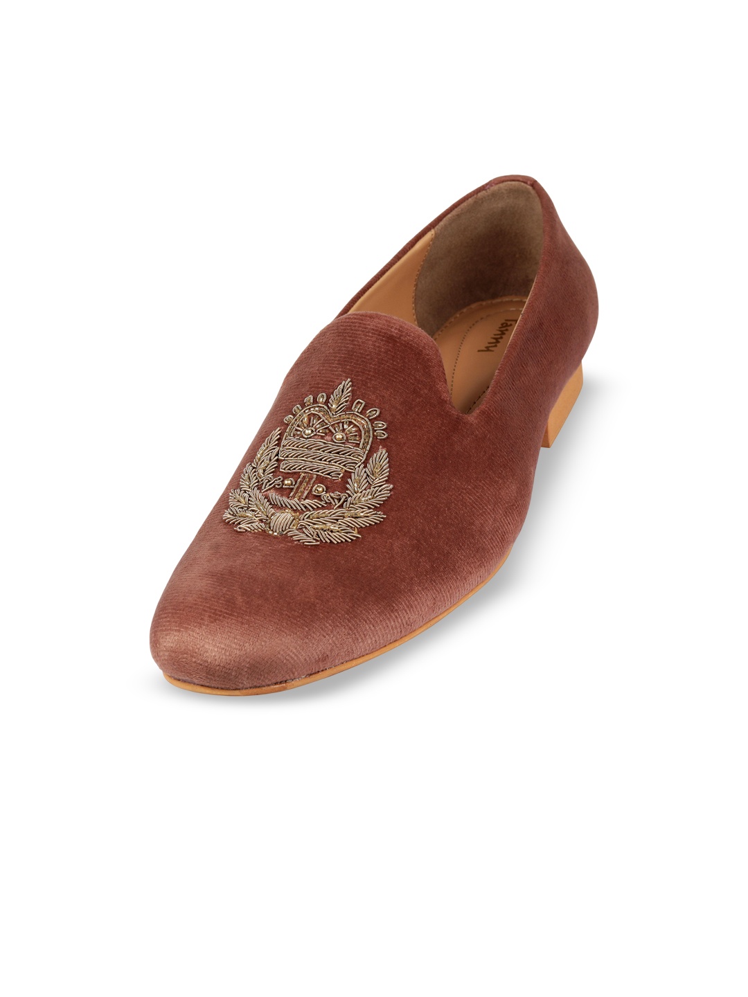 

TANNY SHOES Men Lightweight Velvet Mojaris, Brown