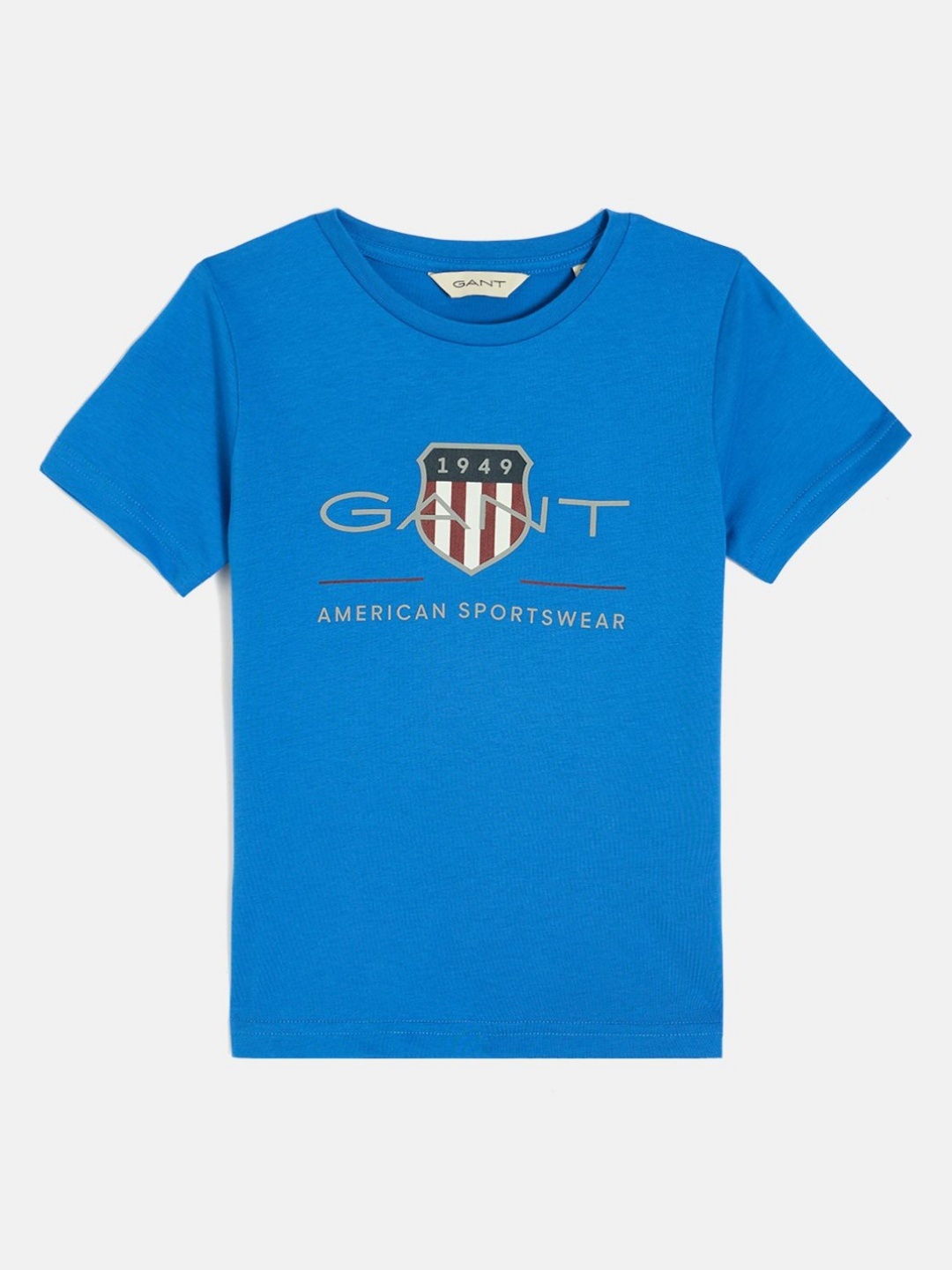 

GANT Boys Brand Logo Printed Pure Cotton Raw Edge T-shirt, Blue