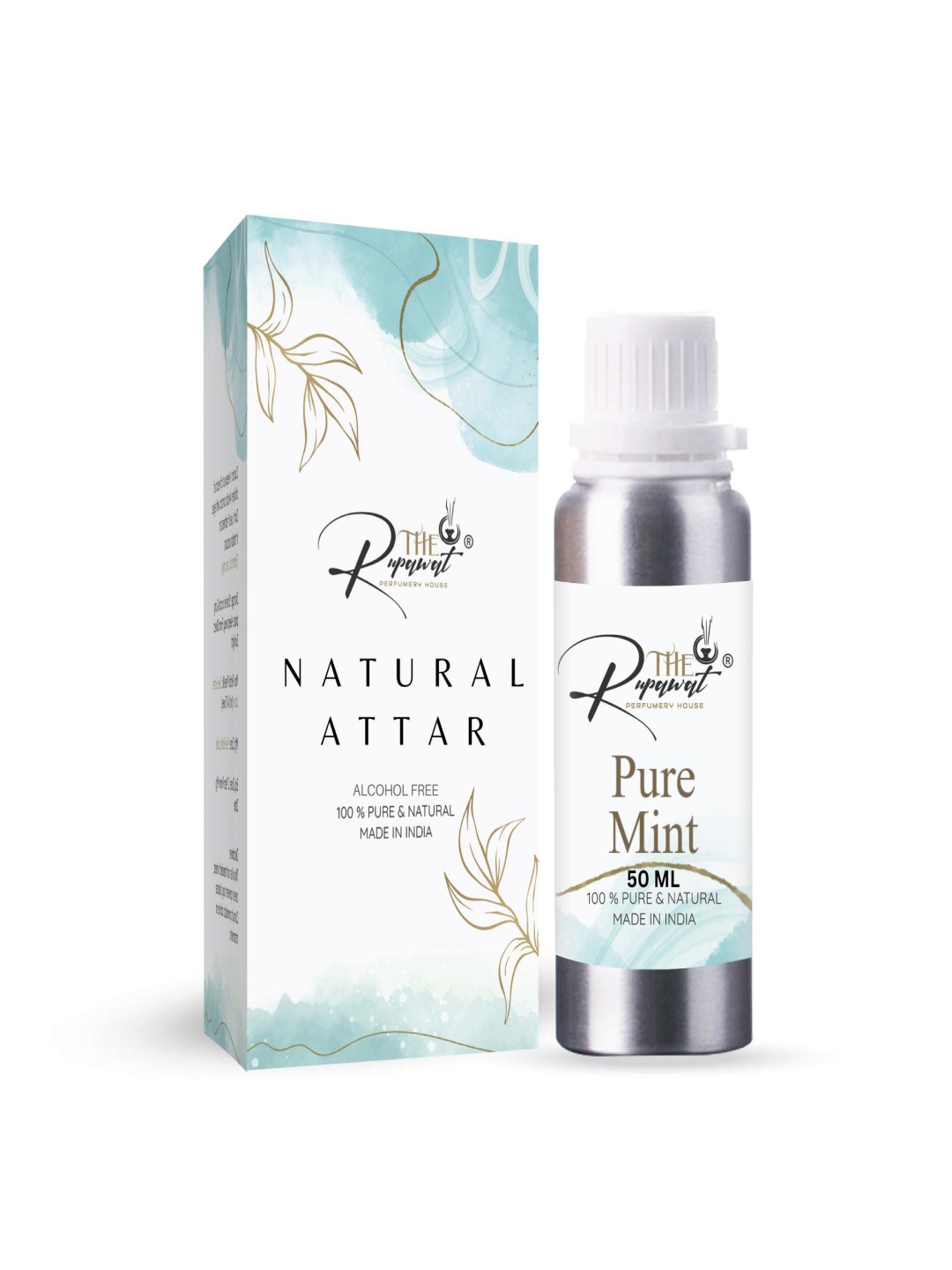 

THE RUPAWAT Perfumery House Pure Mint Natural & Alcohol Free Attar - 50ml, Transparent