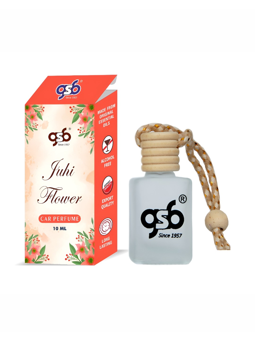 

GSB Juhi Flower Hanging Car Air Freshener, Transparent