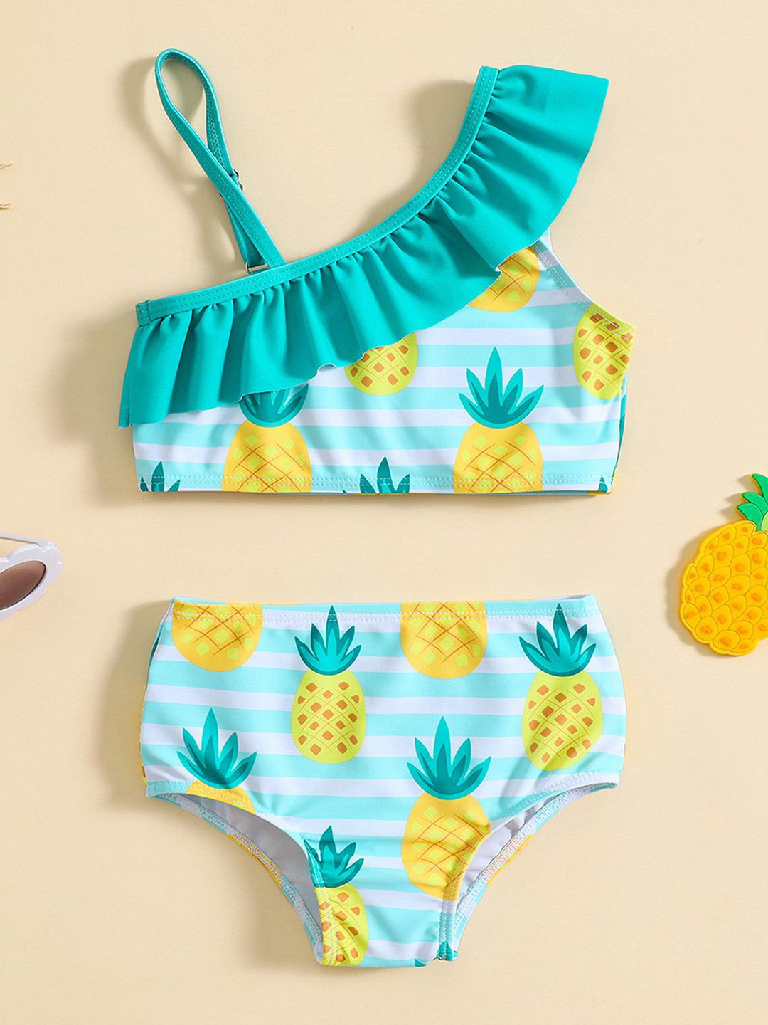 

YK Infant Girls Printed Top & Briefs Swim Set, Blue