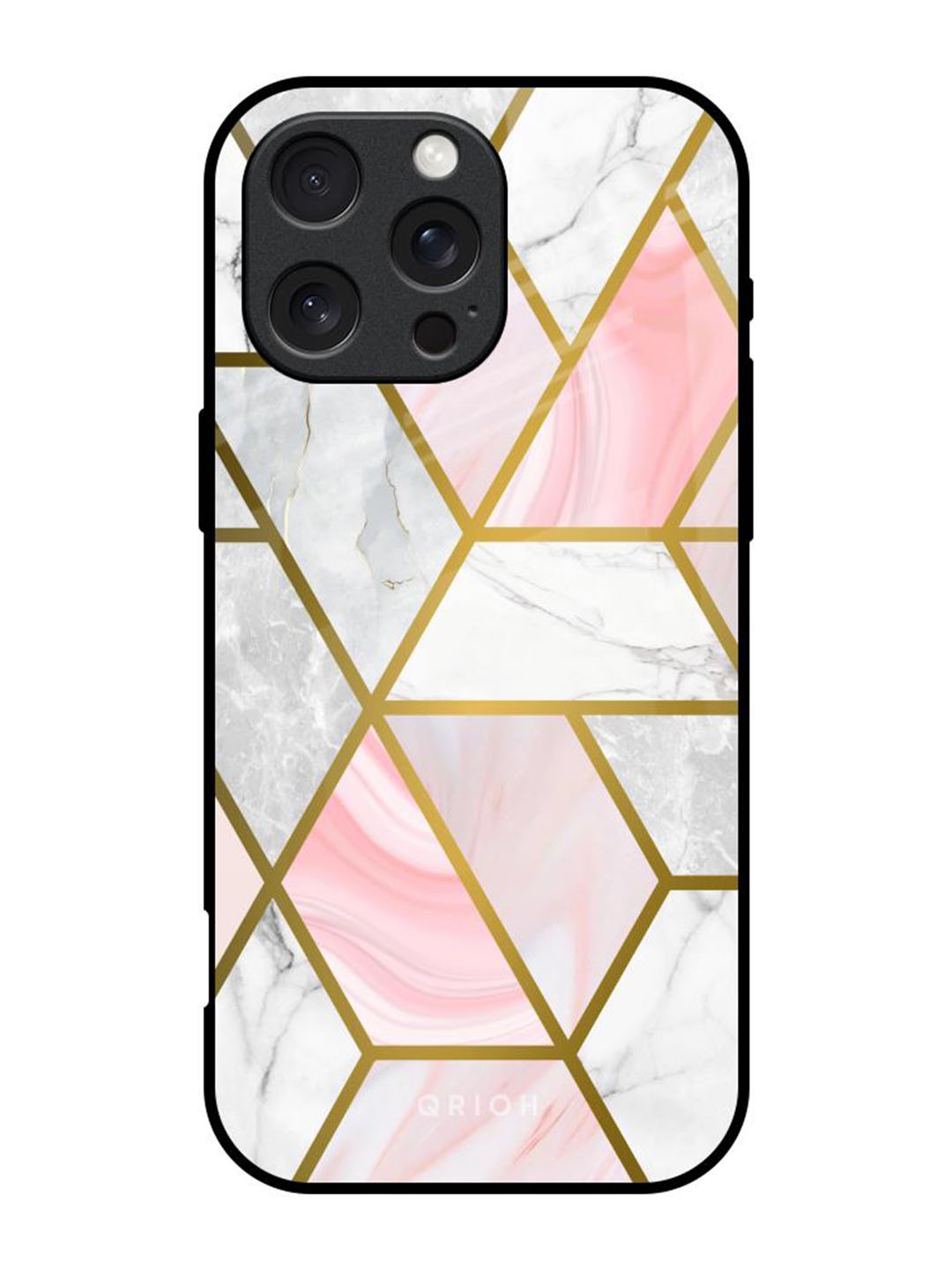 

QRIOH Quirky Printed iPhone 16 Pro Back Case Mobile Accessories, Pink