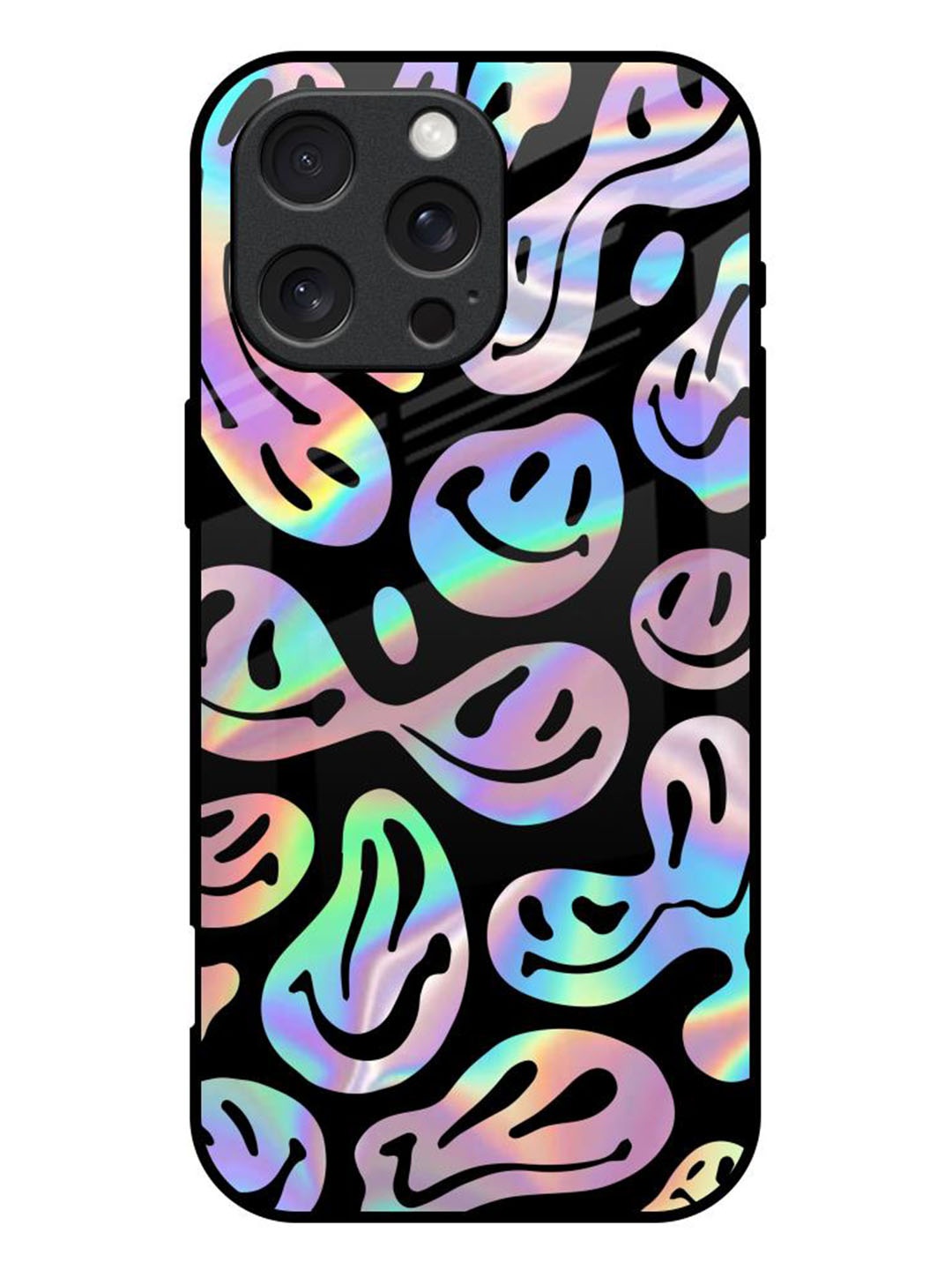 

QRIOH Quirky Printed iPhone 16 Pro Max Back Case Mobile Accessories, Black