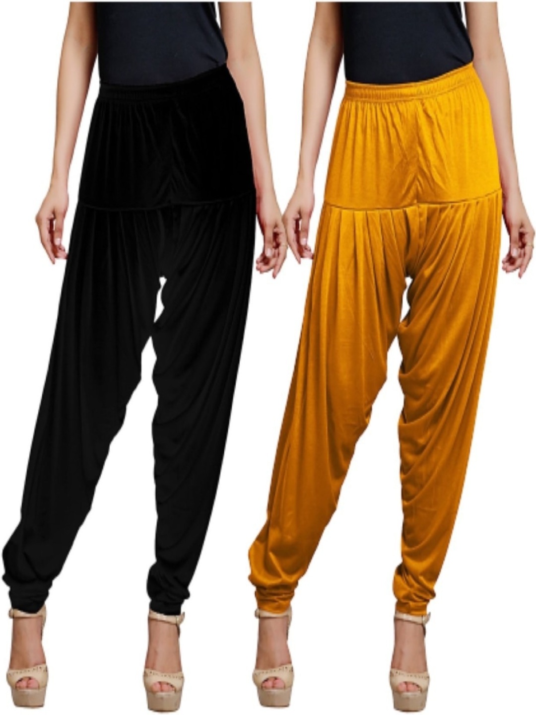 

AFRA GARMENTS Women Pack Of 2 Mid-Rise Loose-Fit Patiala, Gold