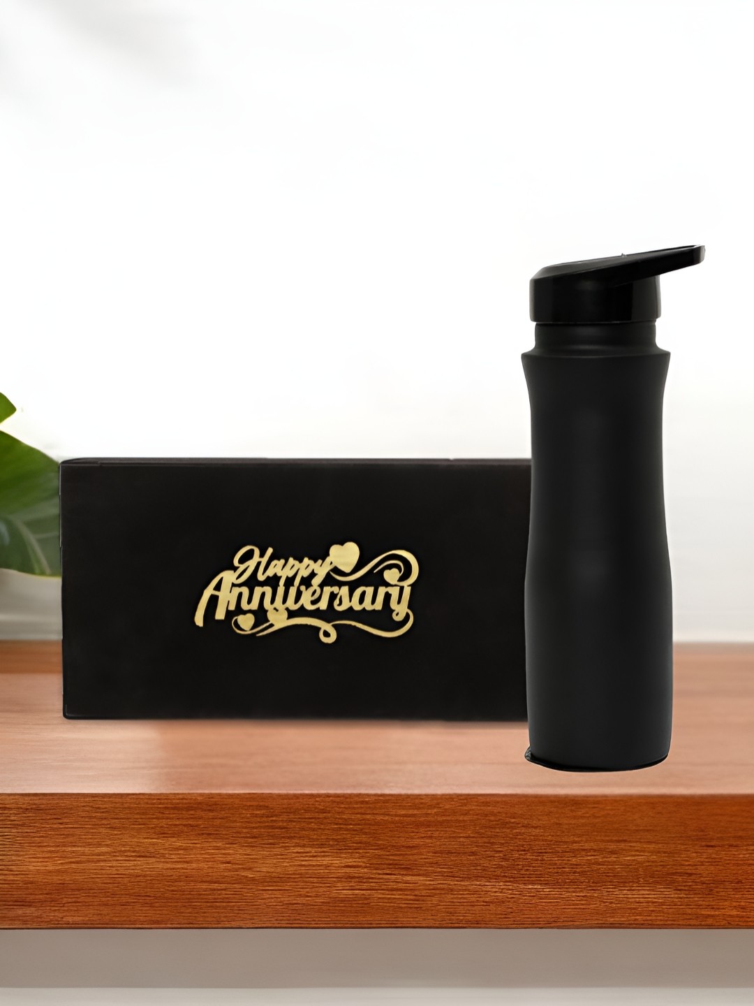 

INTERNATIONAL GIFT Black Pure Copper Single Water Bottle With Velvet Box-950 ml
