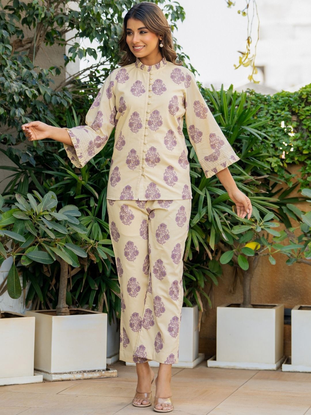 

HOUSE OF JAMOTI Brooke Printed Co-ord Set, Cream