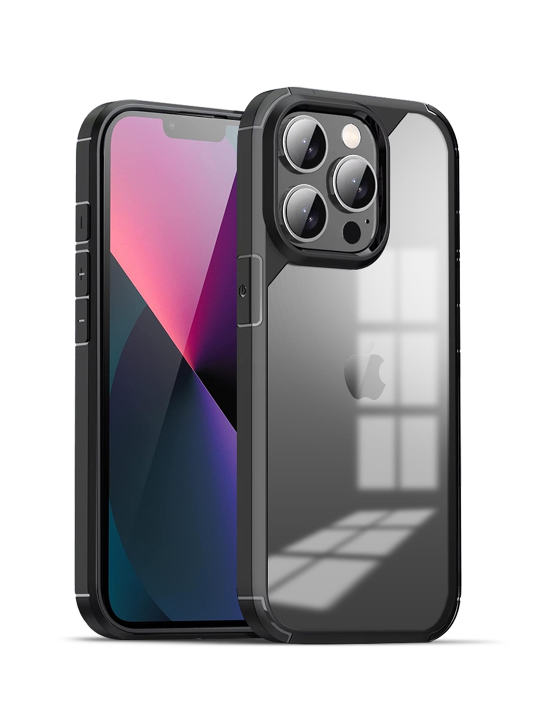 

Karwan iPhone 13 Pro Shockproof Bumper Back Case, Black