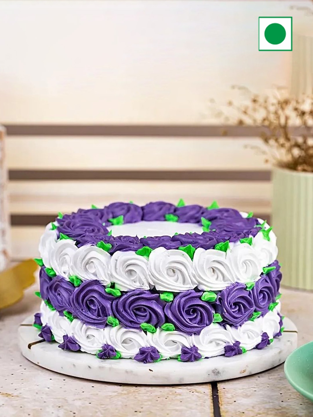 

fnp Black Forest Flavor Eggless RoundCake-1Kg, Purple