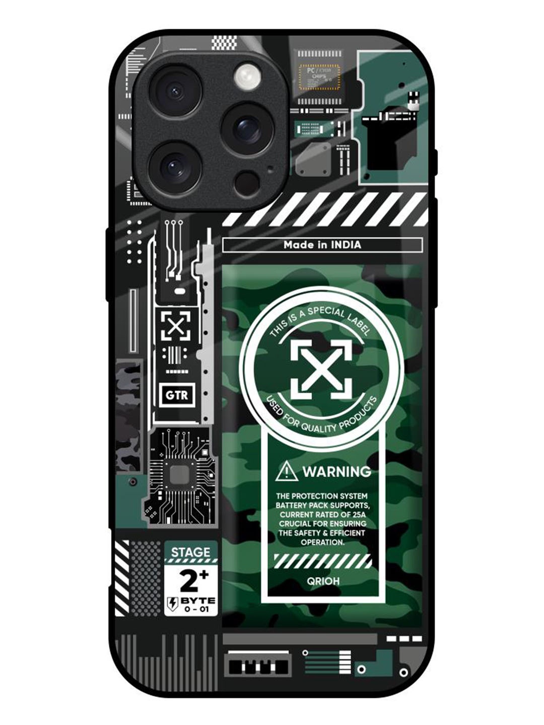 

QRIOH Typography Printed iPhone 16 Pro Max Back Case Mobile Accessories, Black