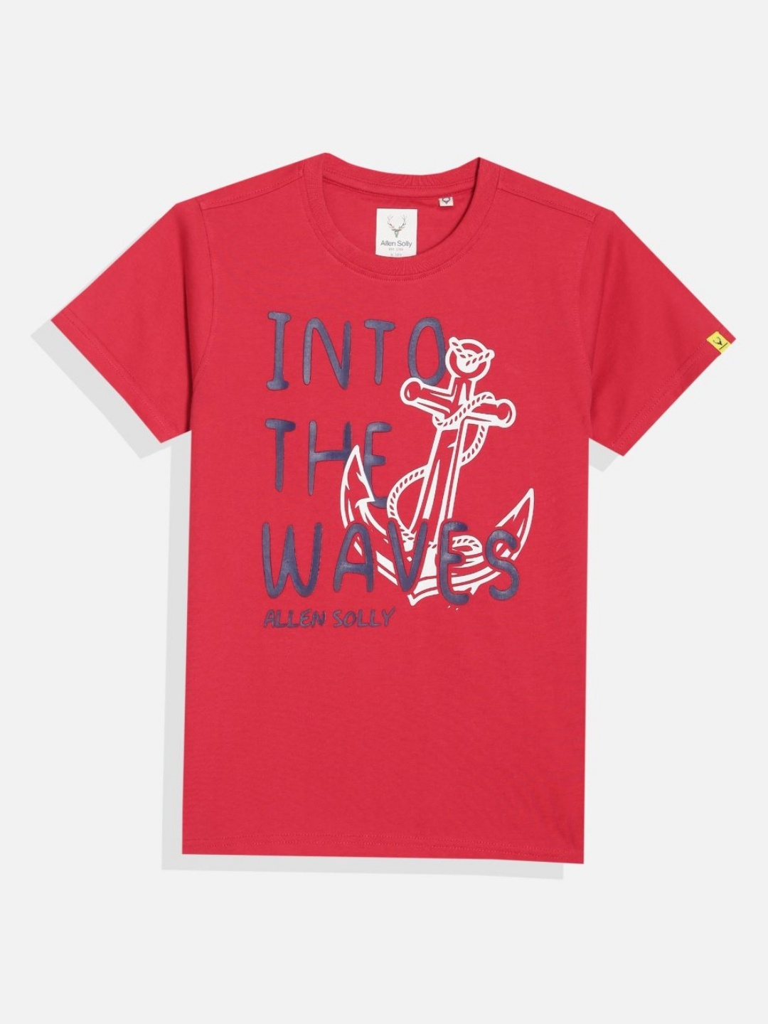 

Allen Solly Junior Boys Typography Printed Round Neck Cotton T-shirt, Red