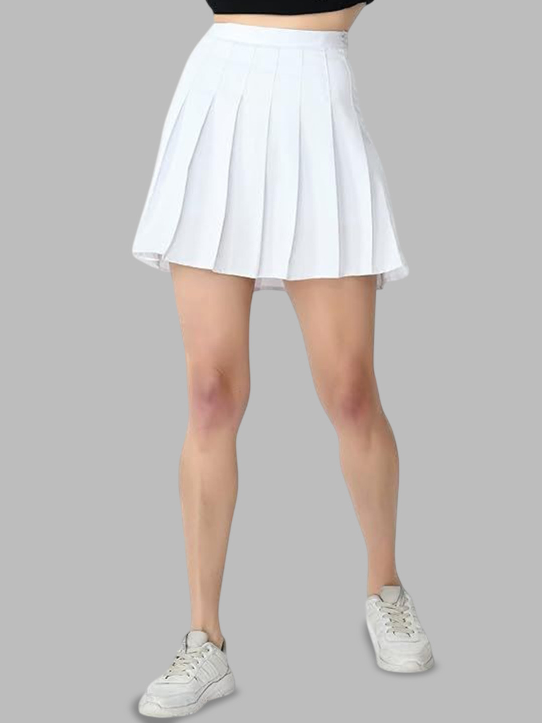 

Swara Craft Women Pleated Flared Mini Skirt, White