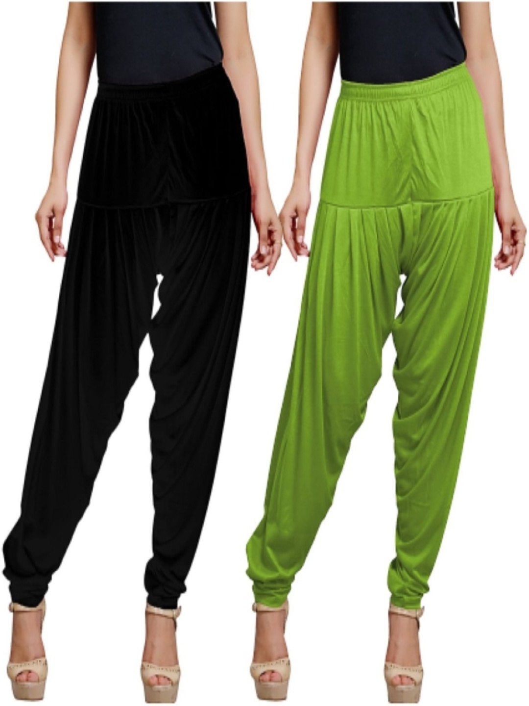 

AFRA GARMENTS Women Pack Of 2 Loose-Fit Patiala, Black