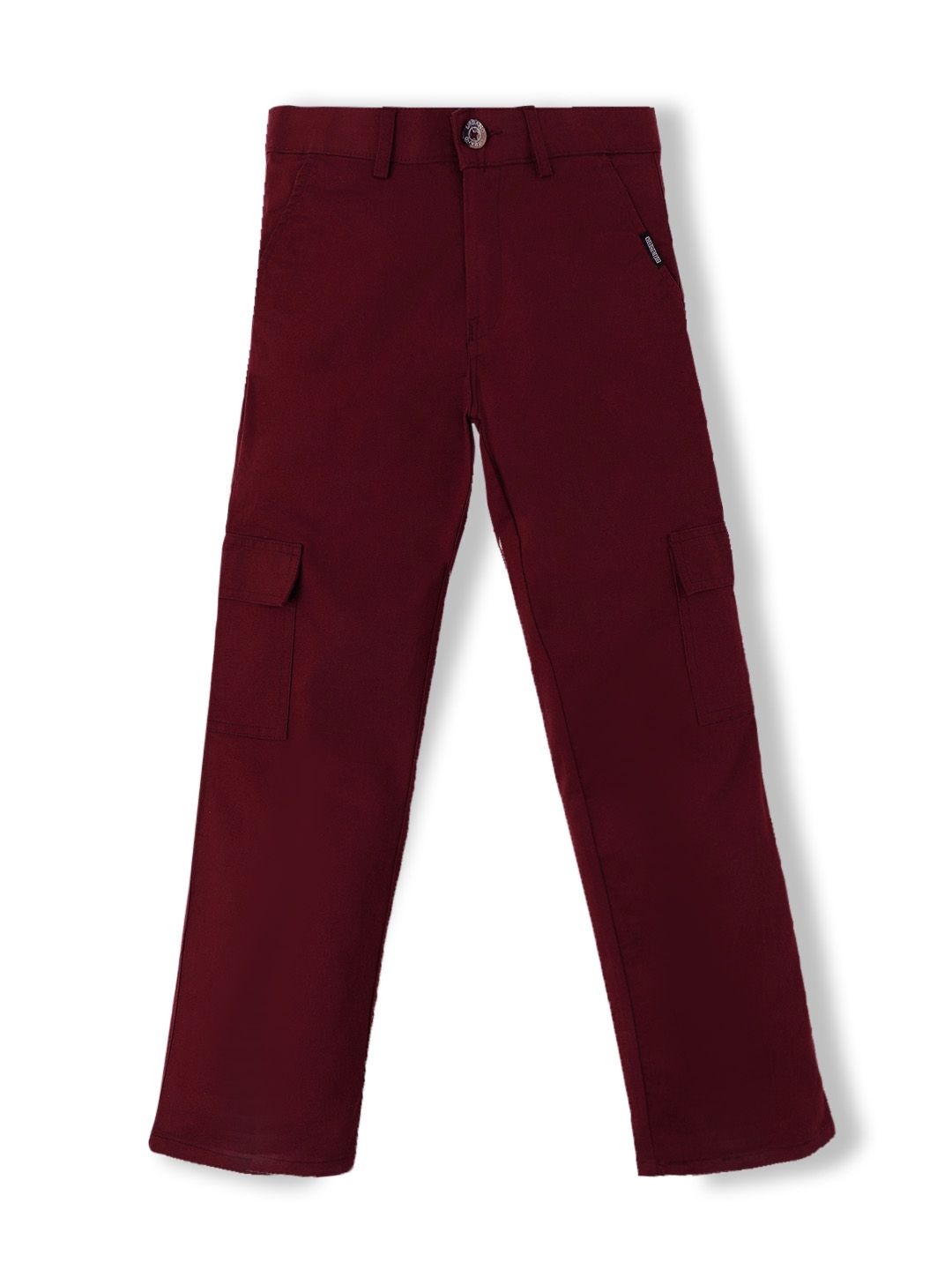 

Urbano Juniors Boys Regular Fit Solid Cargo Chino Pant with 6 Pockets Stretchable, Maroon