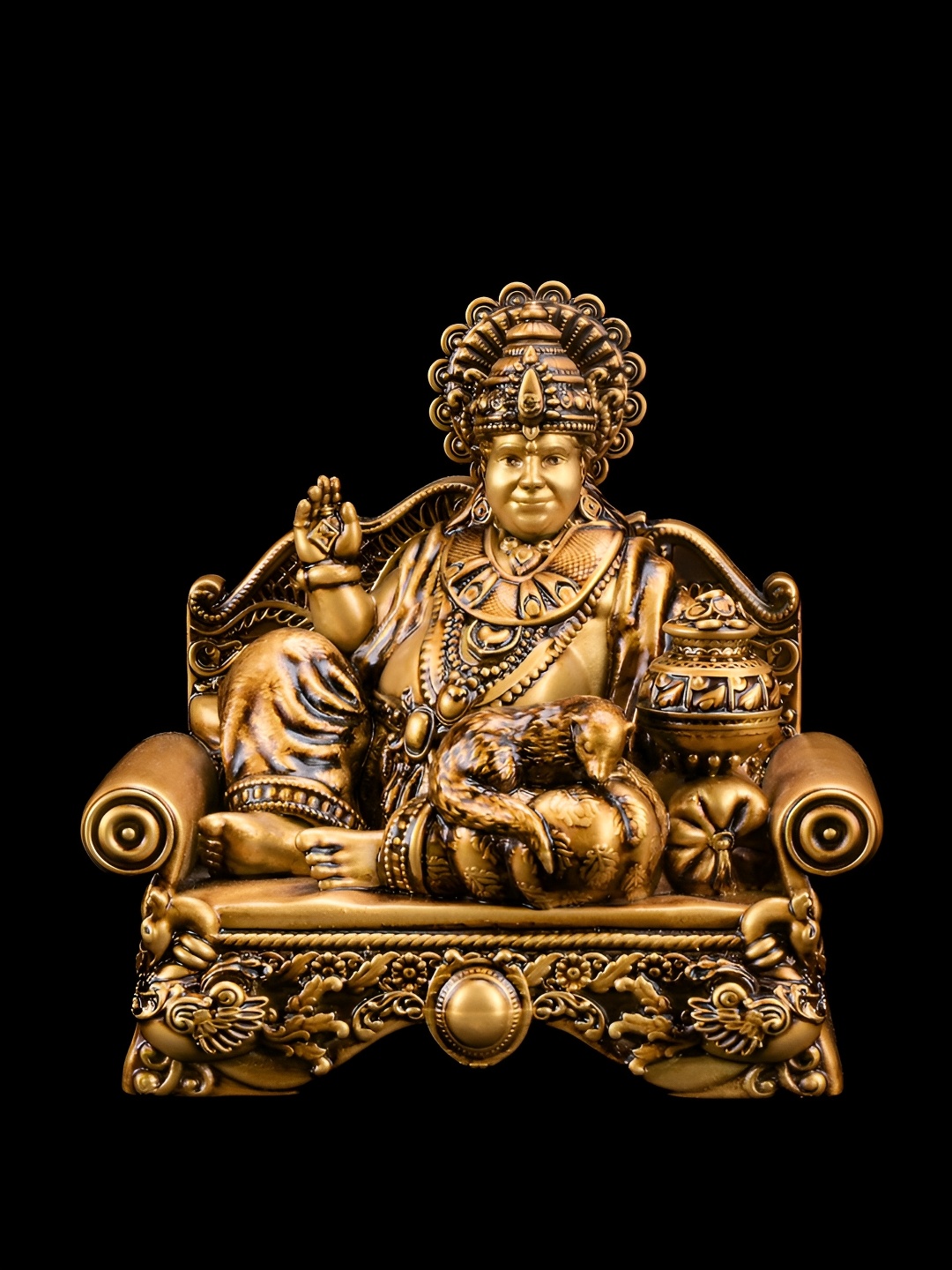 

Artarium LLP Gold & Black Lord Kuber Religious Idol Showpiece