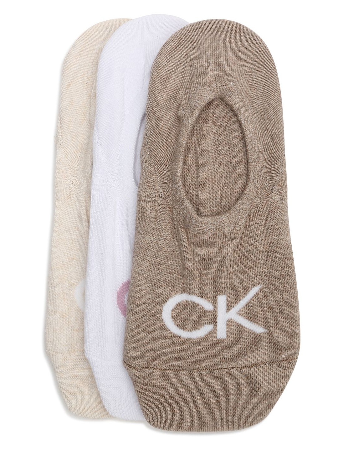 

Calvin Klein Women Pack Of 3 Patterned Shoe Liner Socks, Beige