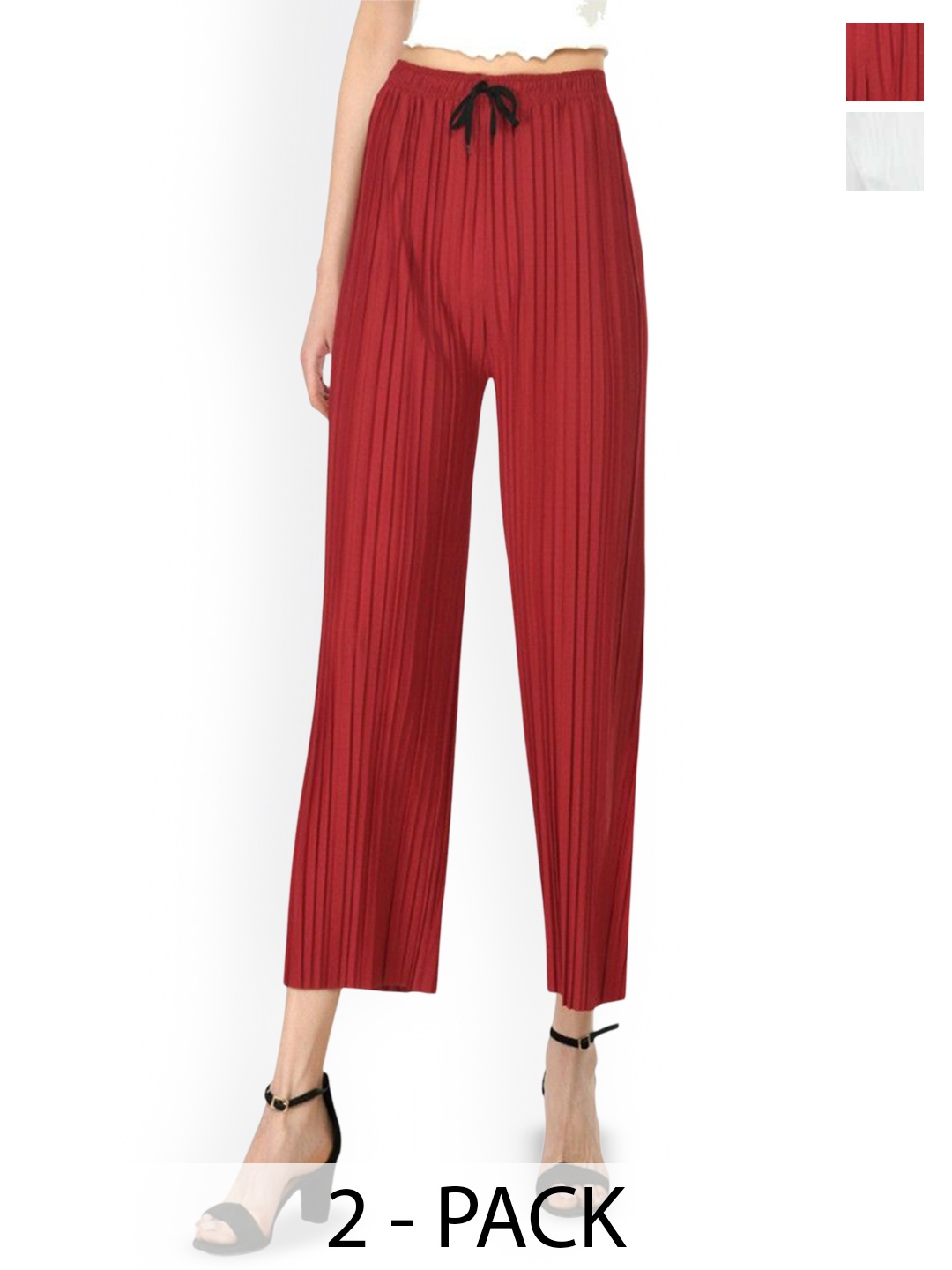 

Purser Women Original Regular Fit Mid-Rise Culottes Trouser, Red