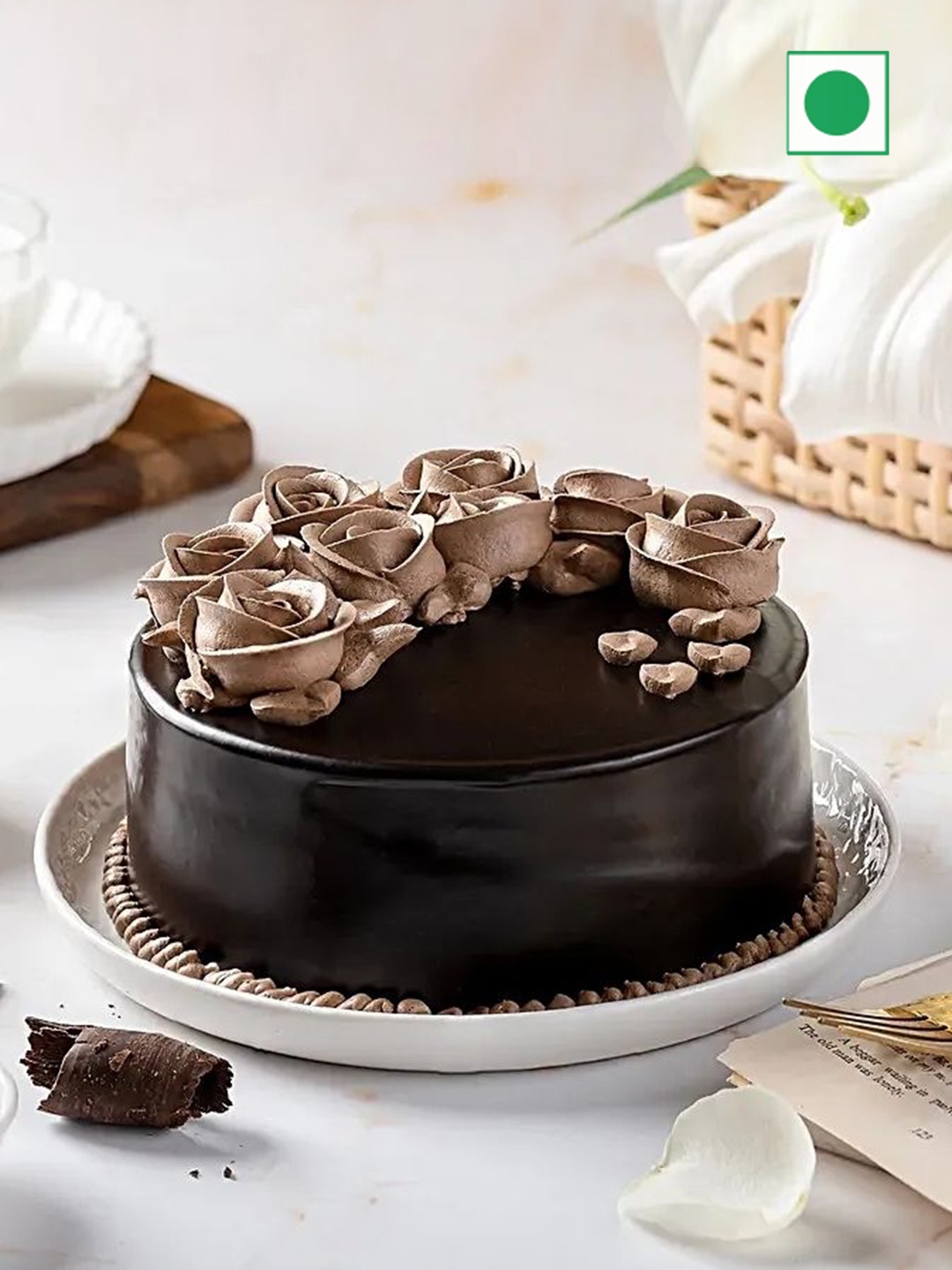 

fnp Chocolate Flavor Eggless RoundCake-500g, Brown