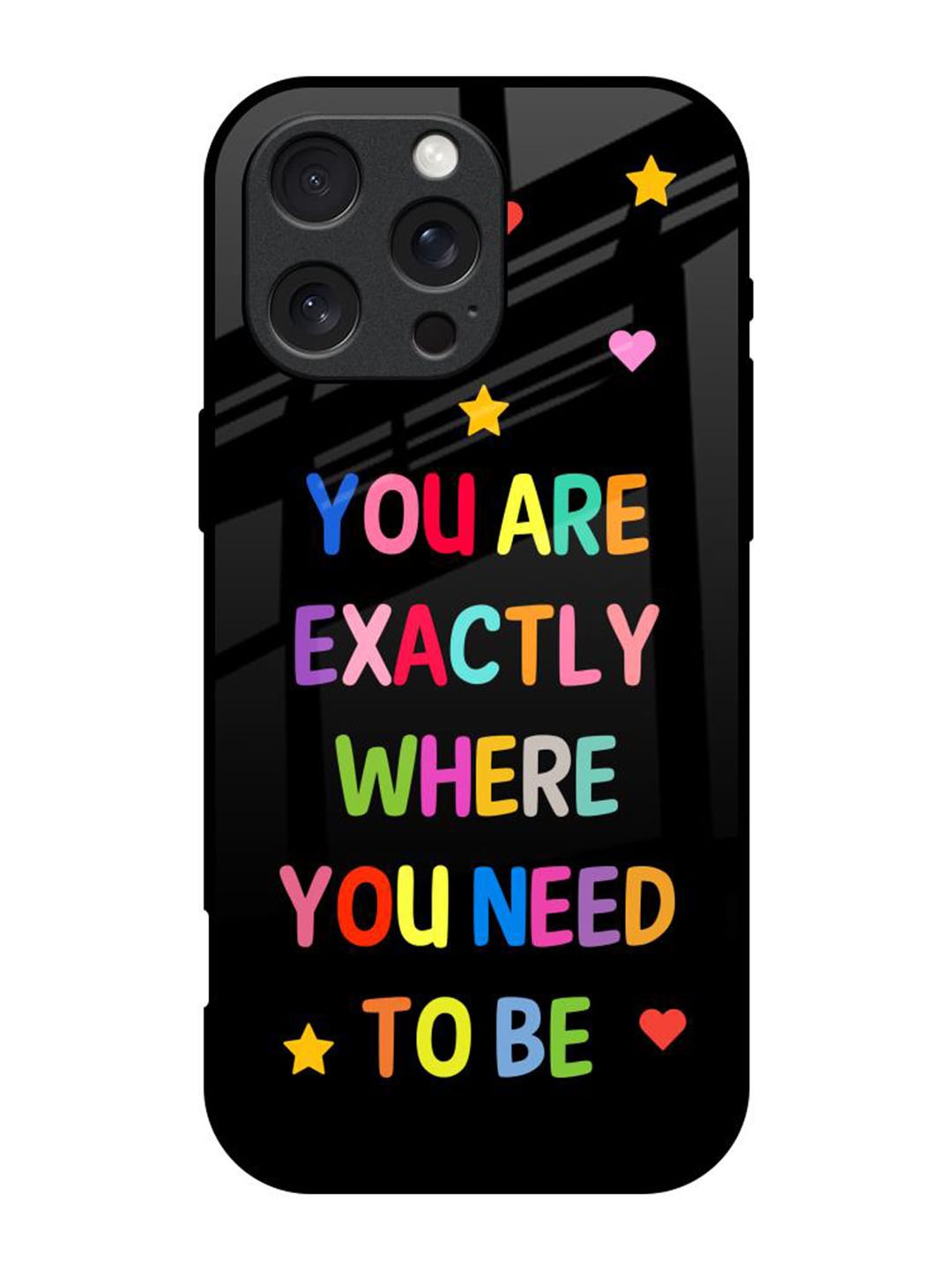 

QRIOH Quirky Printed iPhone 16 Pro Back Case Mobile Accessories, Black