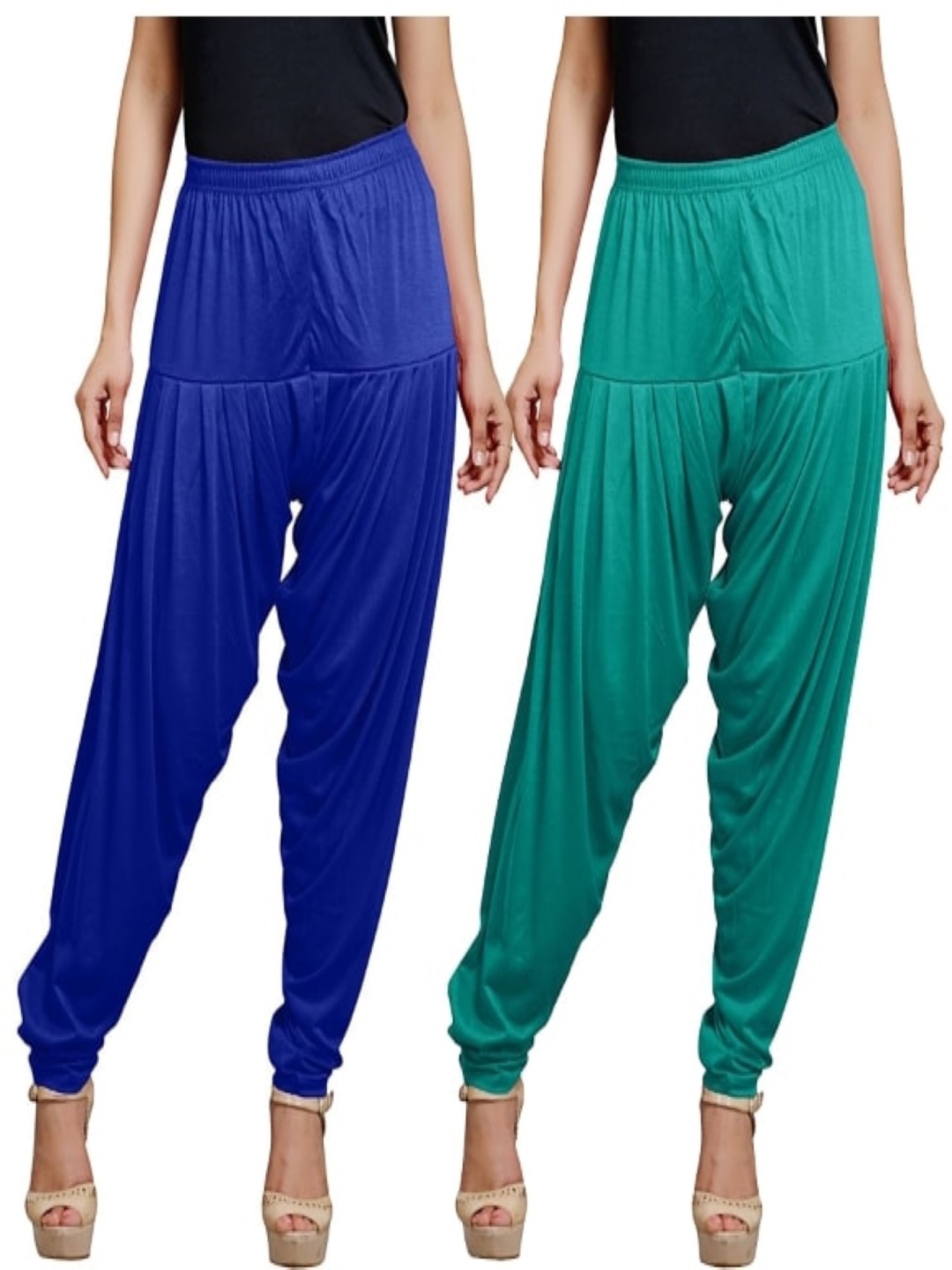 

AFRA GARMENTS Women Pack Of 2 Loose Fit Patiala, Green