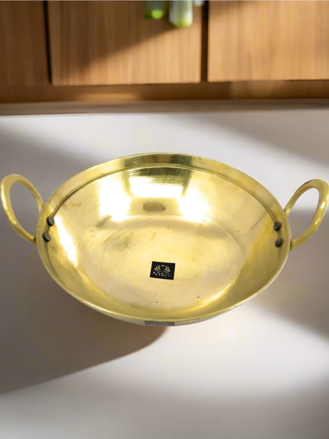 

Nyra Kitchenware Gold-Toned Brass Dishwasher Safe Serving Kadhai