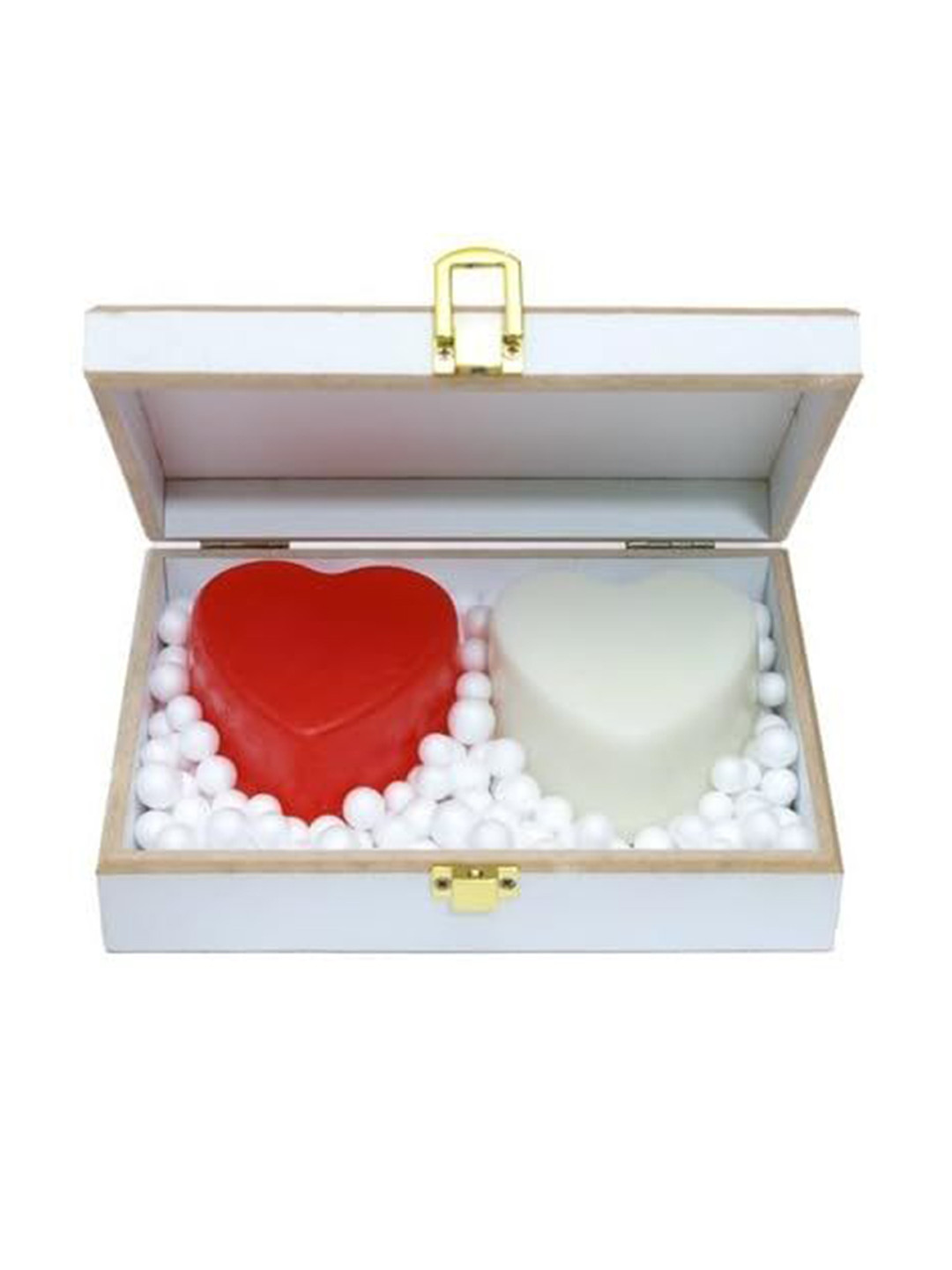

EKAIVA ORGANICS Set Of 2 Scented Heart Shaped Soap With Box - 249 g Each, White