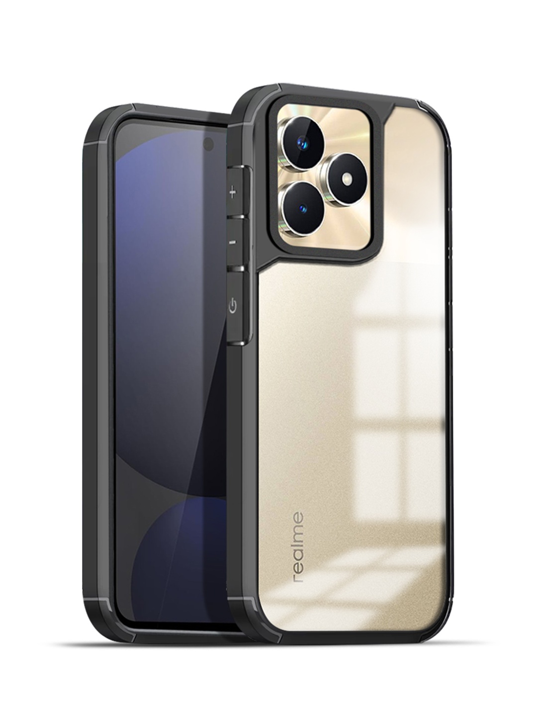 

Karwan Realme C53 Shockproof Bumper Back Case, Black