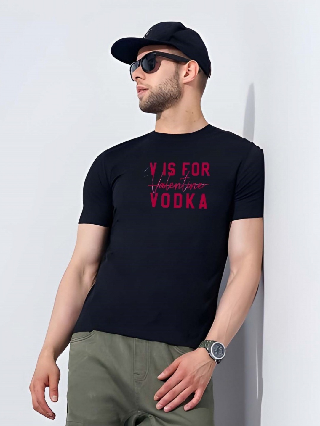 

SZN Men Typography Printed Round Neck Cotton Slim Fit T-shirt, Black