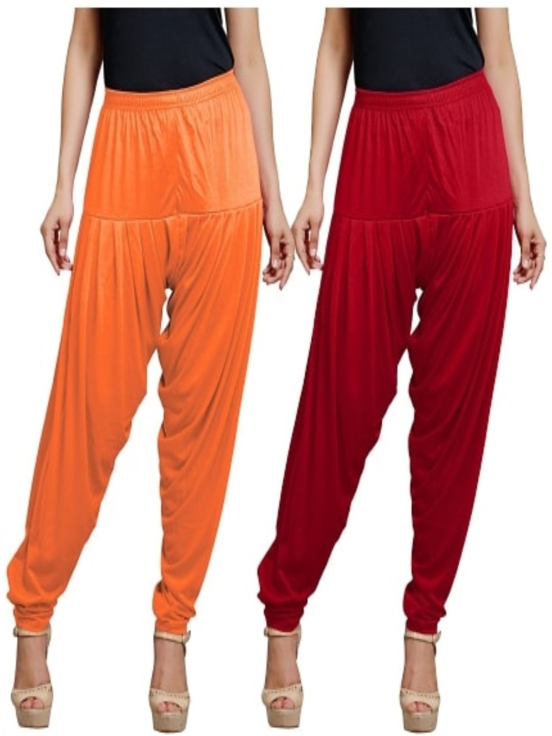 

AFRA GARMENTS Women Pack Of 2 Loose-Fit Patiala, Red