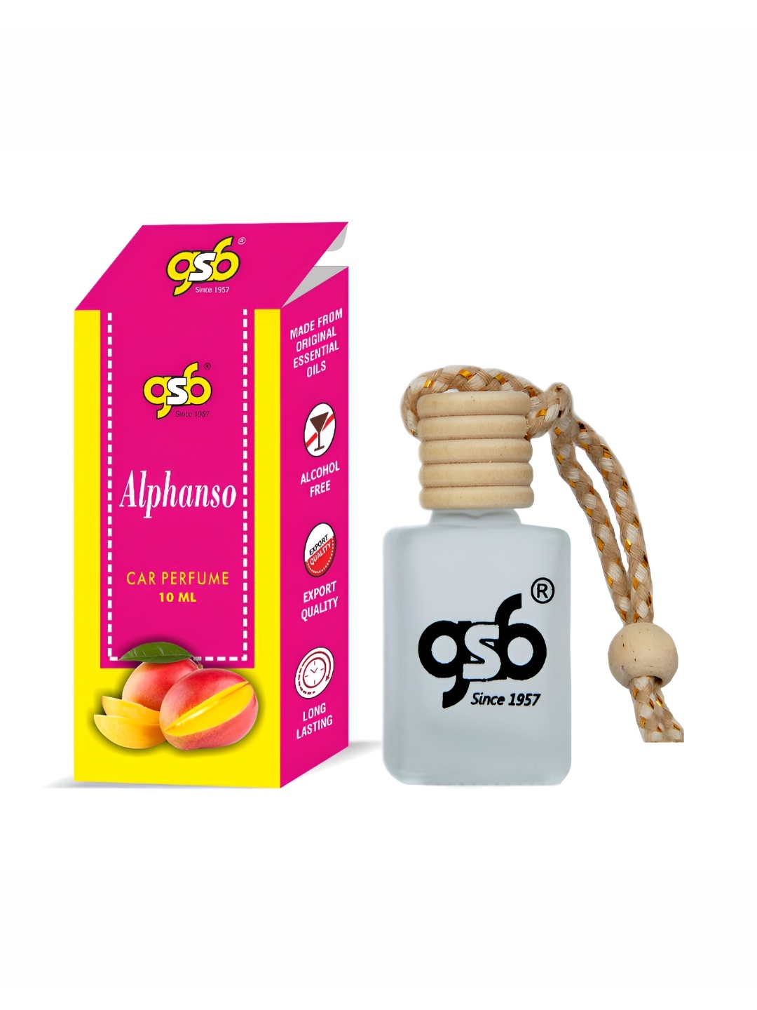 

GSB Transparent Alphanso Hanging Car Air Freshener-10ml