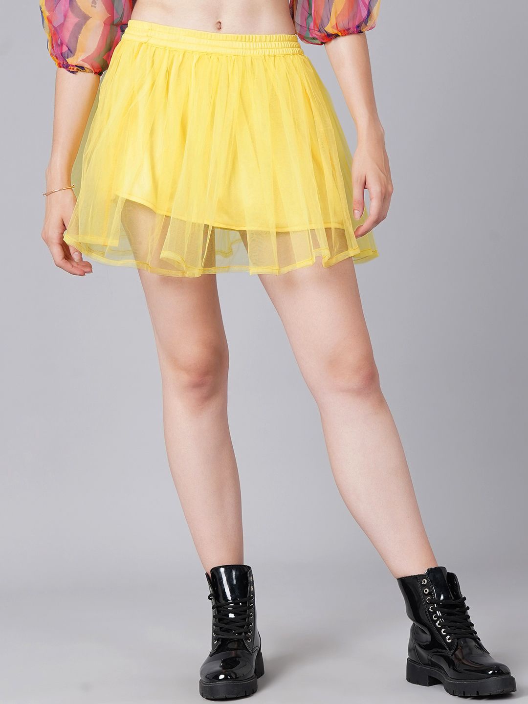 

Moda Rapido Women A-Line Slip-On Mini Skirt, Yellow