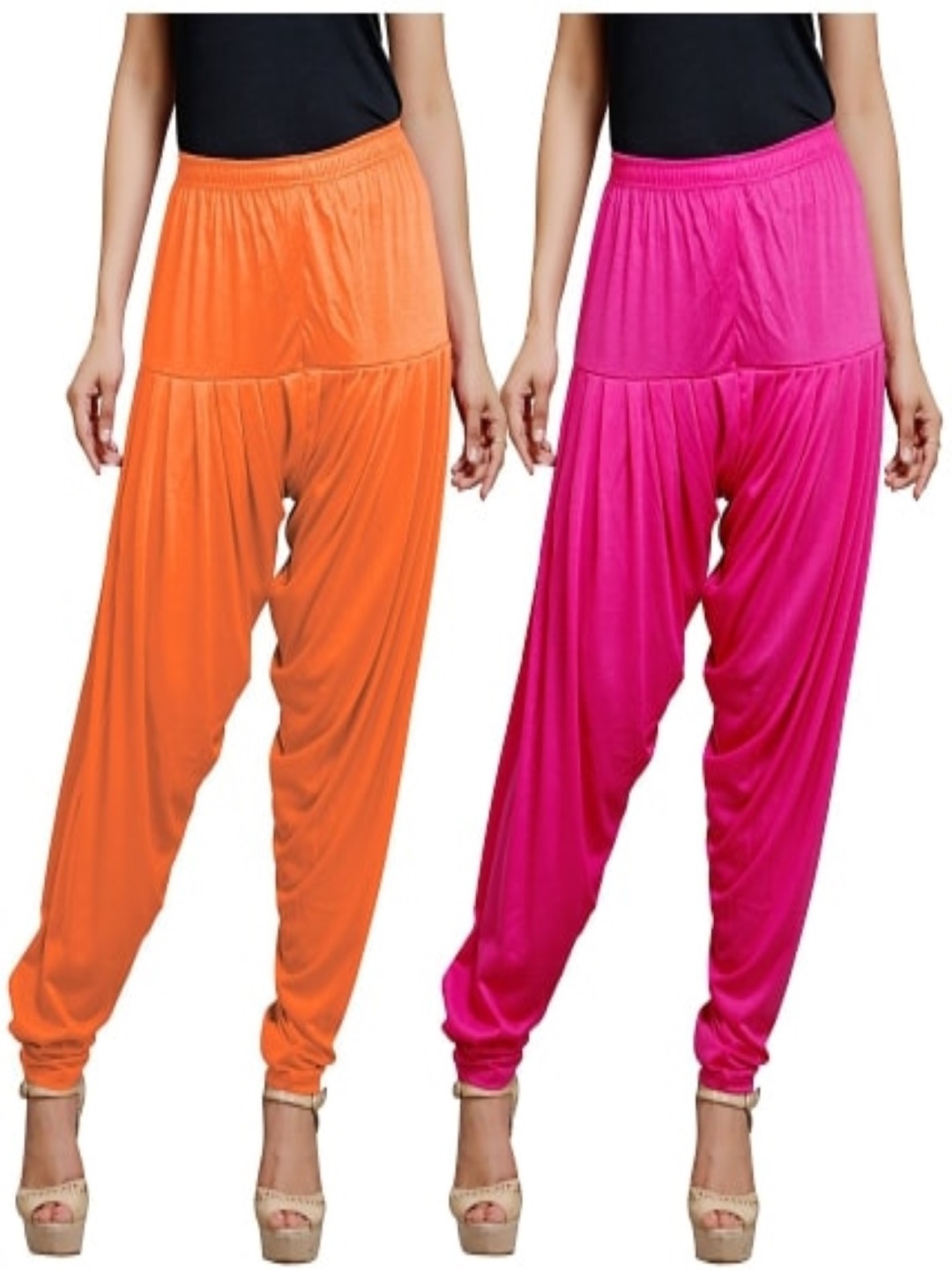 

AFRA GARMENTS Women Pack Of 2 Mid-Rise Loose-Fit Patiala, Pink